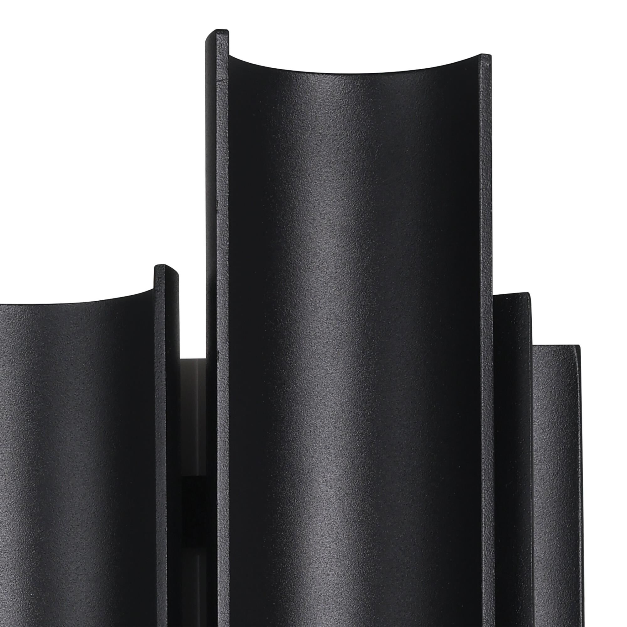 Shown in Textured Black finish and White glass