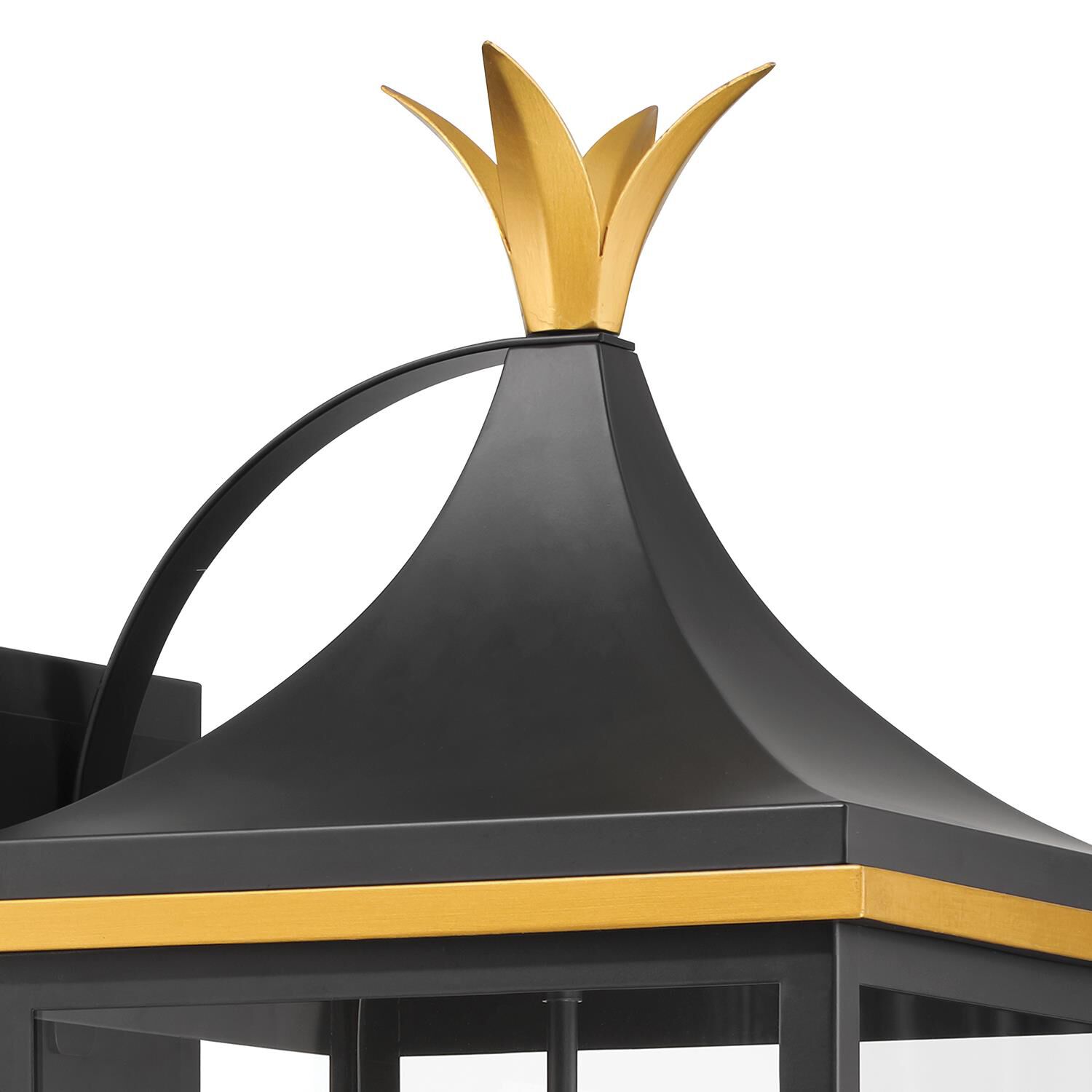 Shown in Matte Black and Textured Gold finish and Clear glass