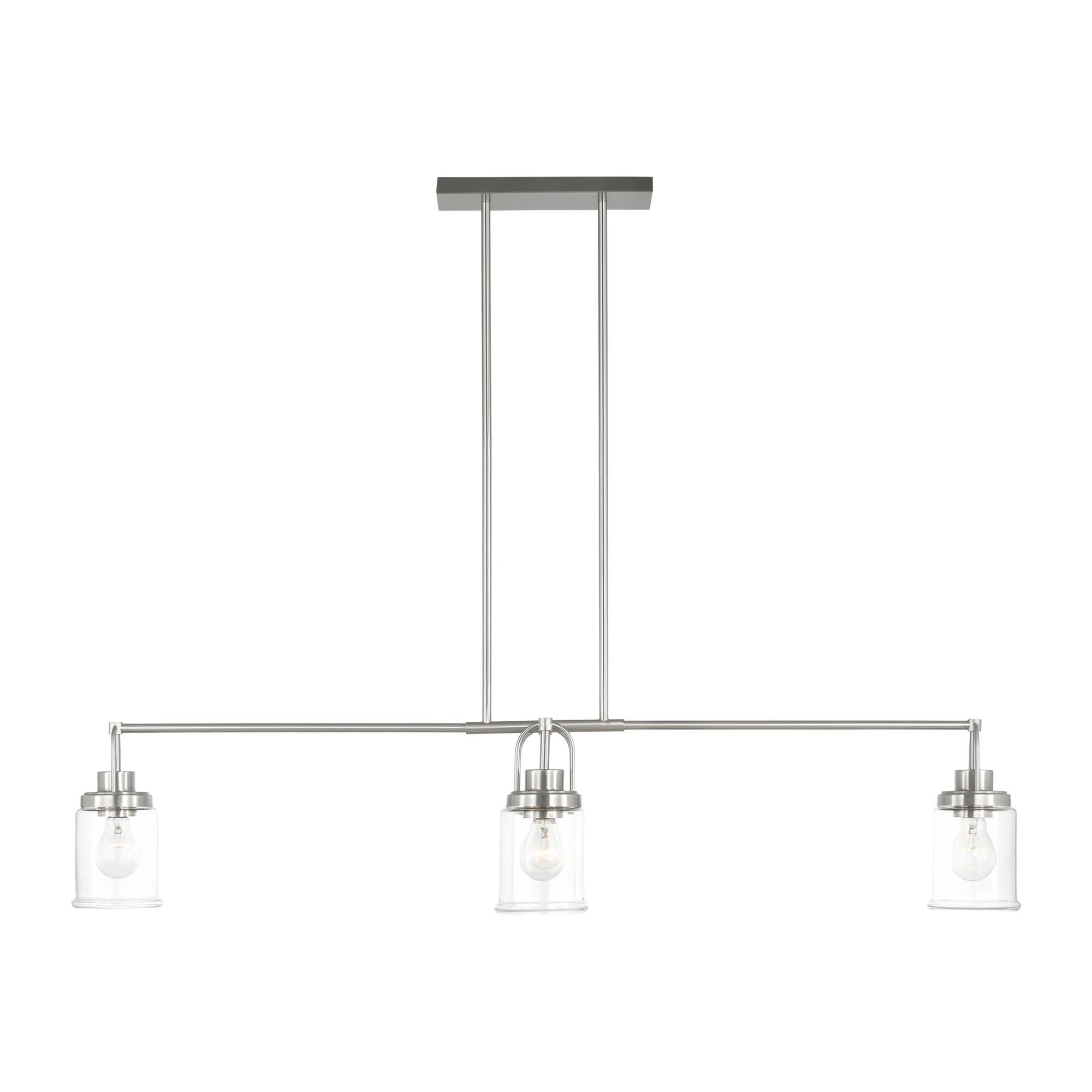 Shown in Brushed Nickel finish and Clear glass