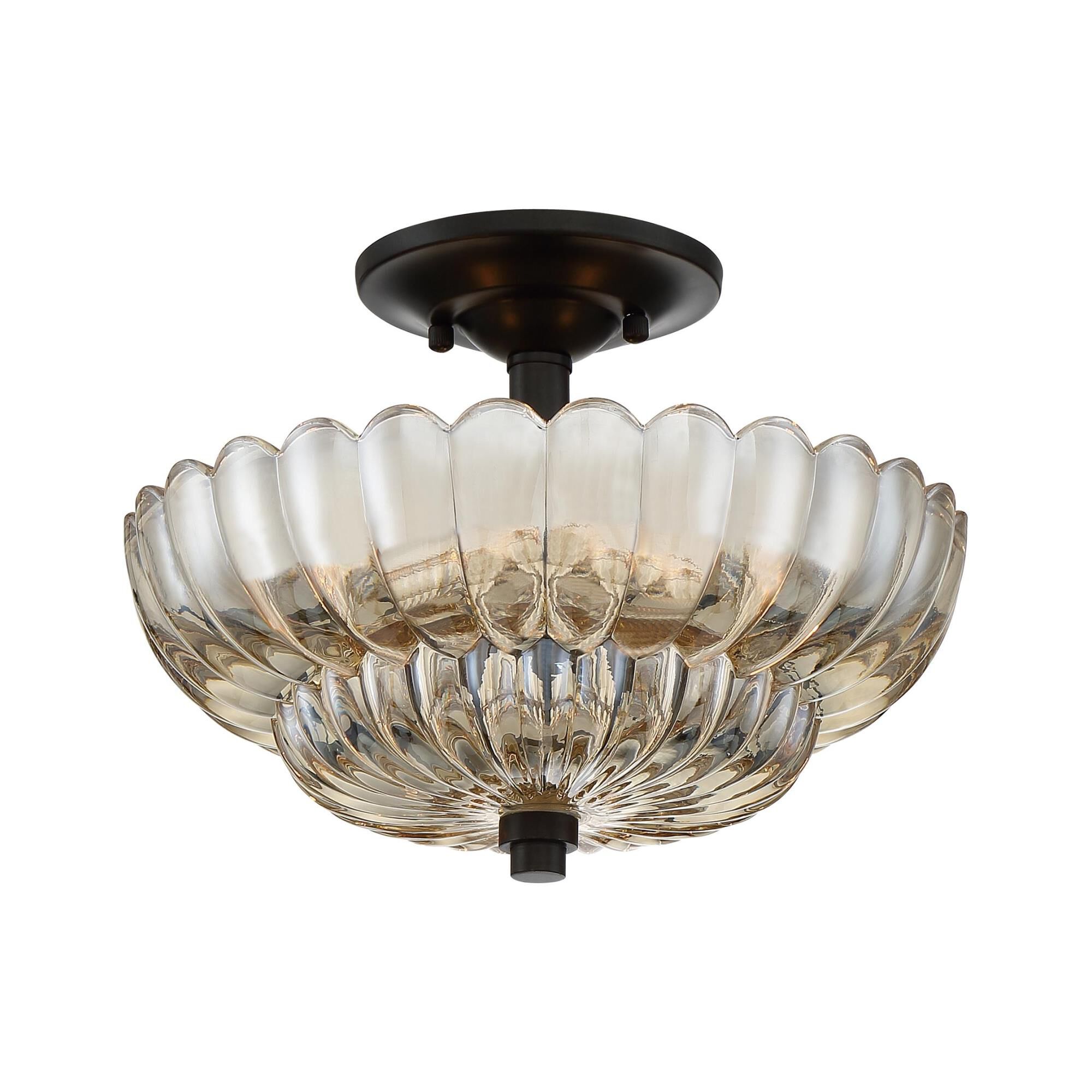 Whitecap 11 Inch 3 Light Semi Flush Mount by Quoizel