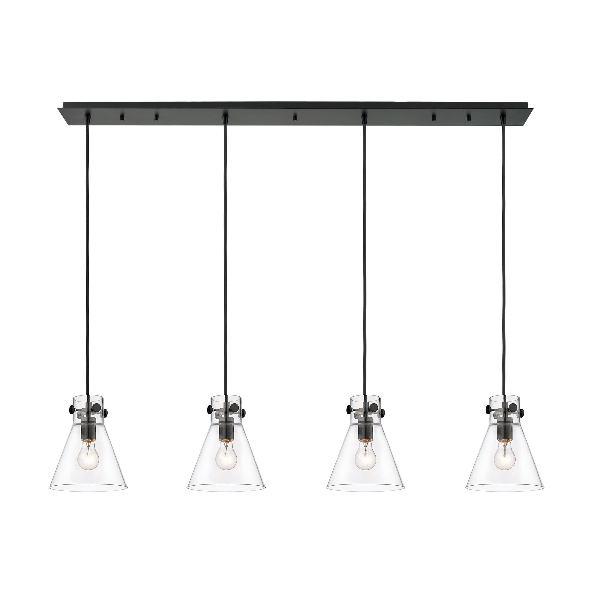 Shown in Matte Black finish and Clear glass and Clear Glass shade