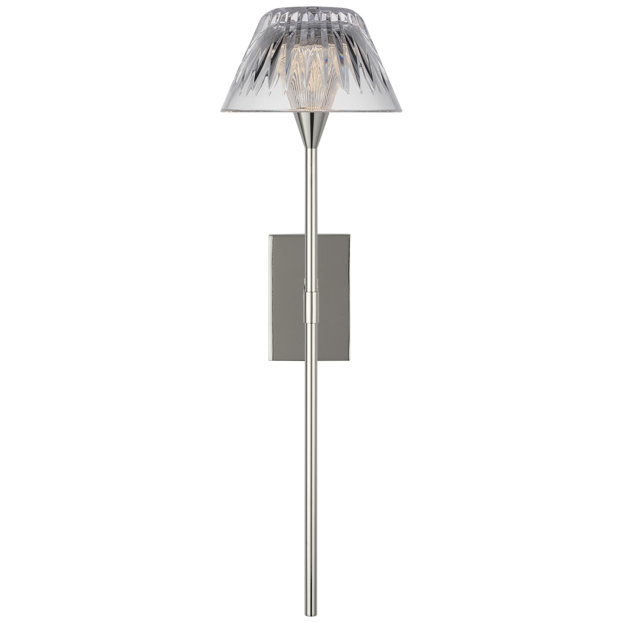 Shown in Polished Nickel finish and Clear crystal