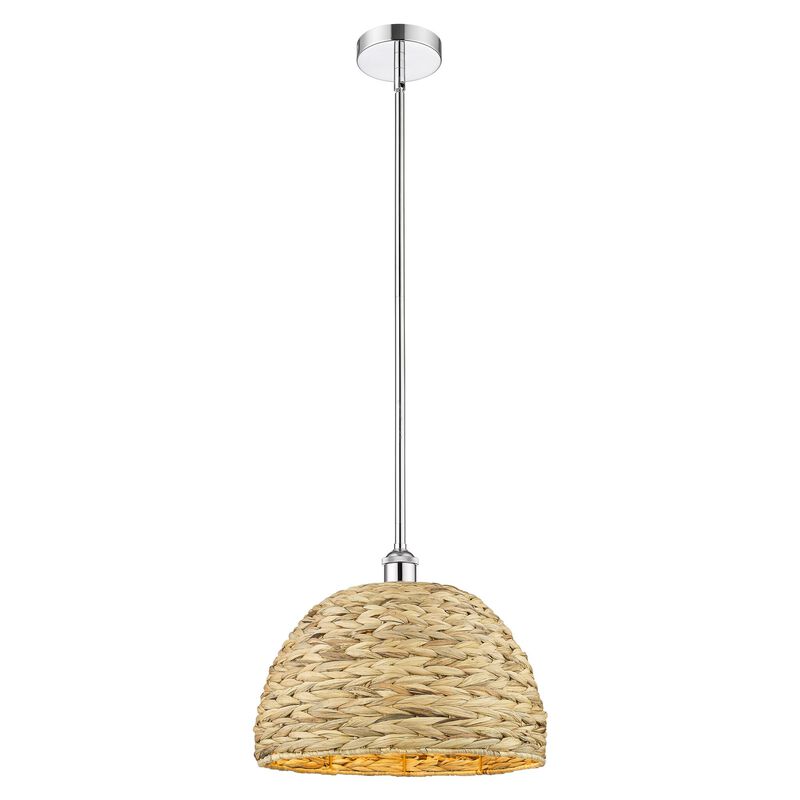Bruno Marashlian Woven Rattan 16 Inch Large Pendant by Innovations Lighting