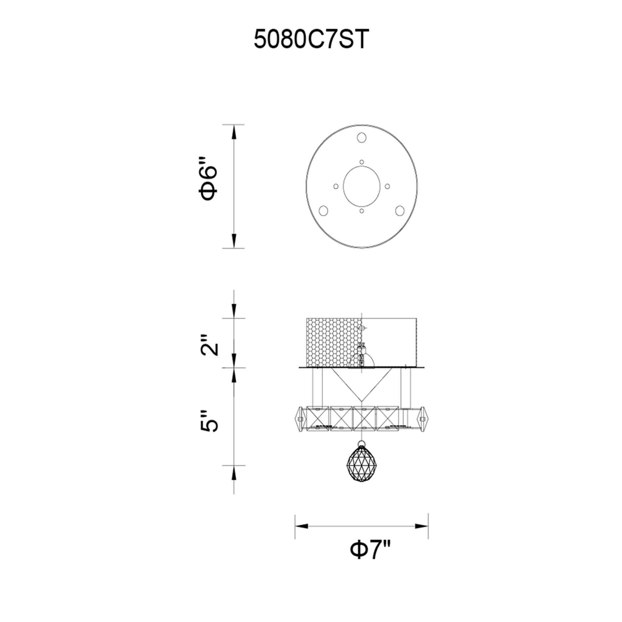 Ring 7 Inch 1 Light LED Flush Mount by CWI Lighting