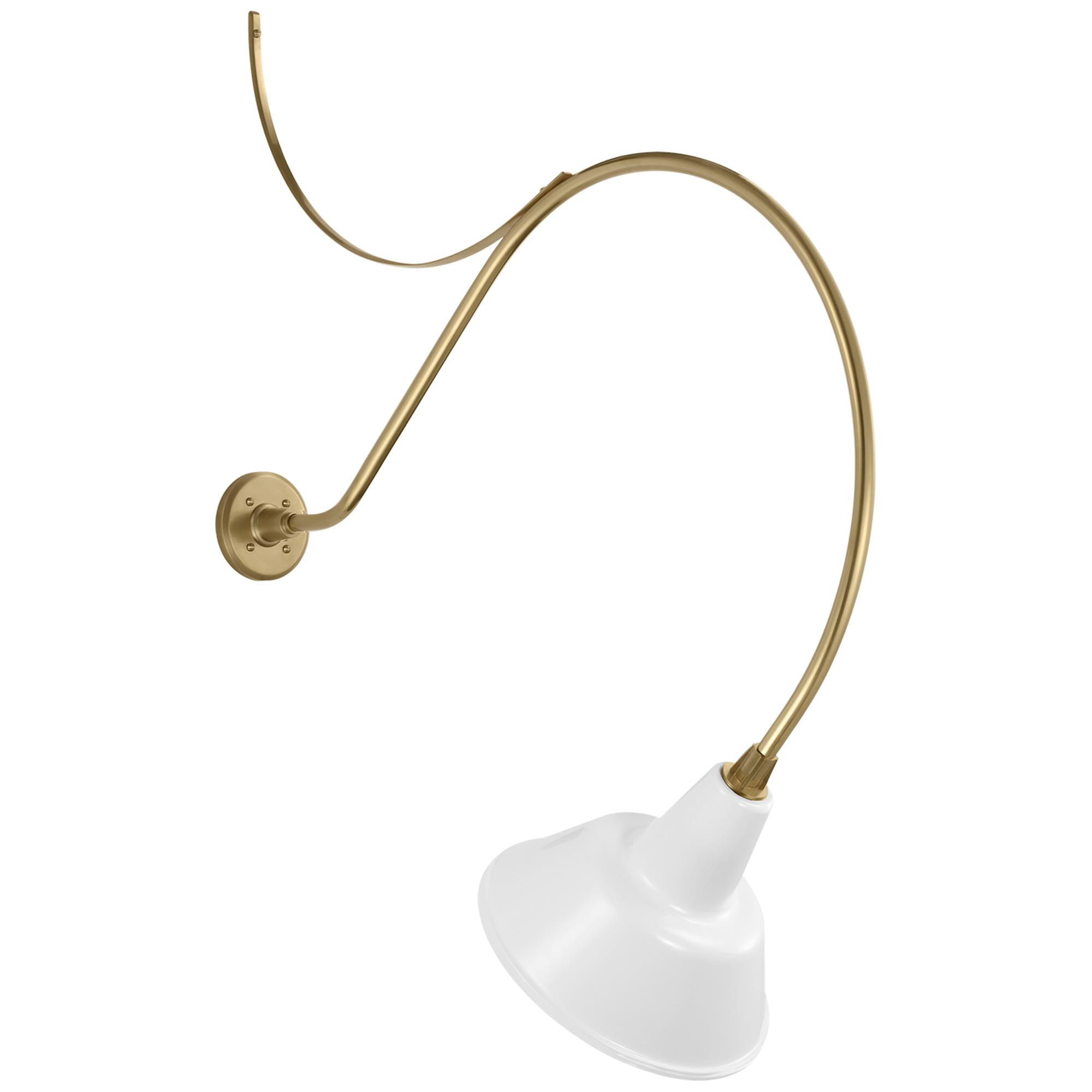 Shown in Hand-Rubbed Antique Brass finish and White Bowers shade