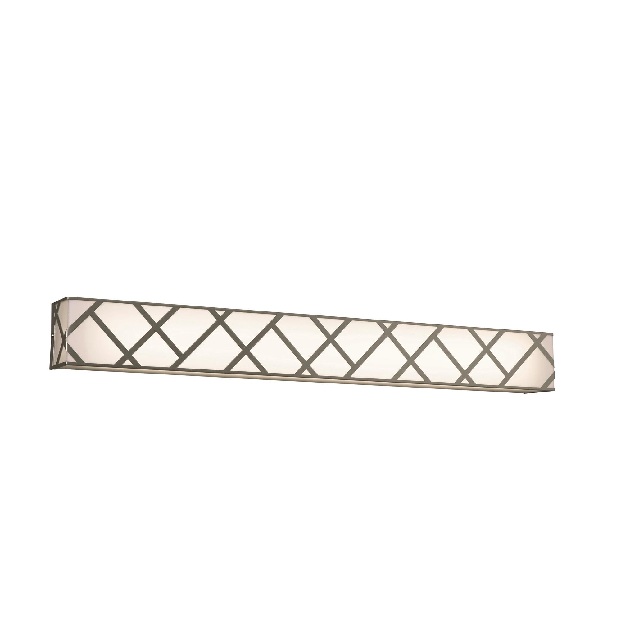 Shown in Satin Nickel finish and White Acrylic shade