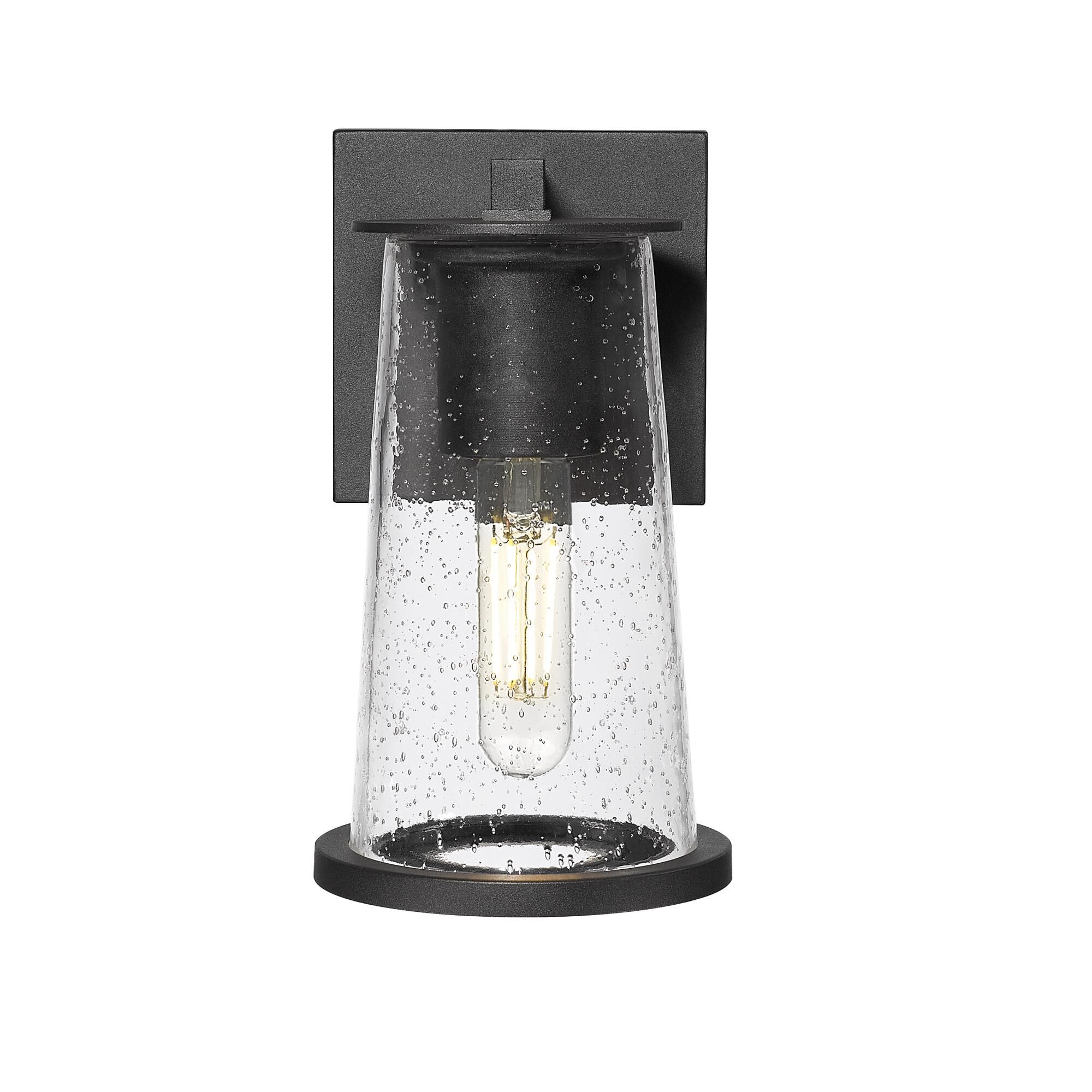 Shown in Sand Black finish and Clear Seedy glass and Clear Seedy shade