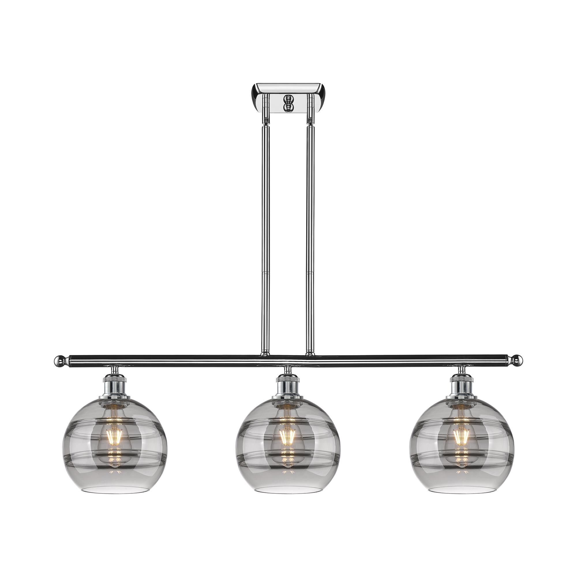 Shown in Polished Chrome finish and Light Smoke glass