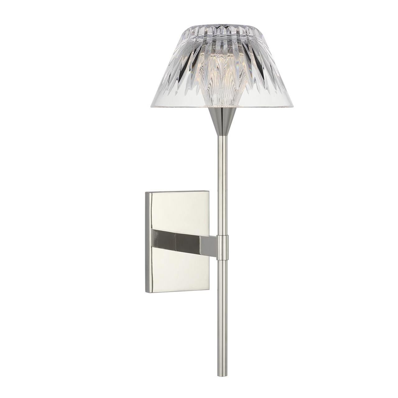 Shown in Polished Nickel finish and Clear crystal