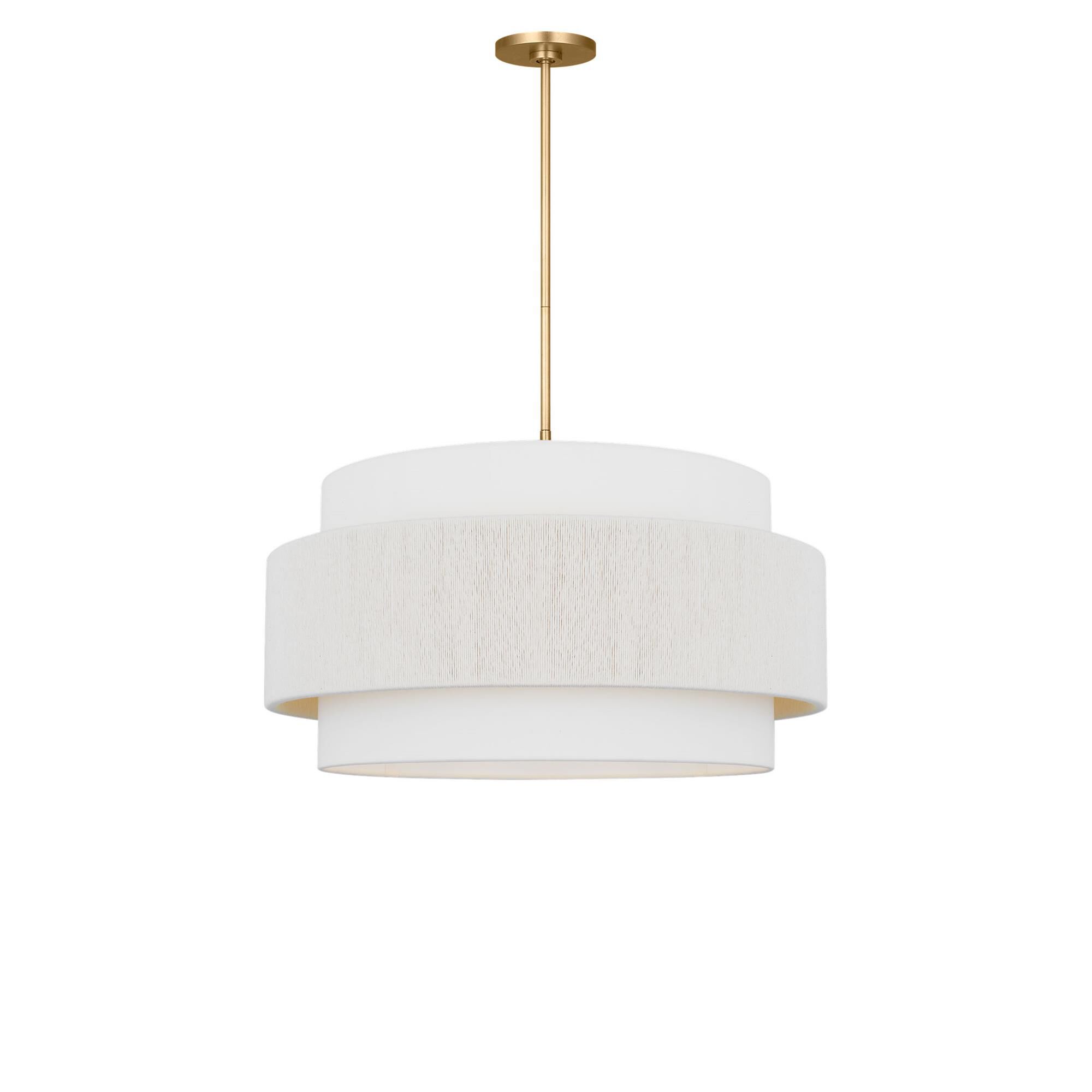 Shown in Gild finish and White Linen Fabric shade