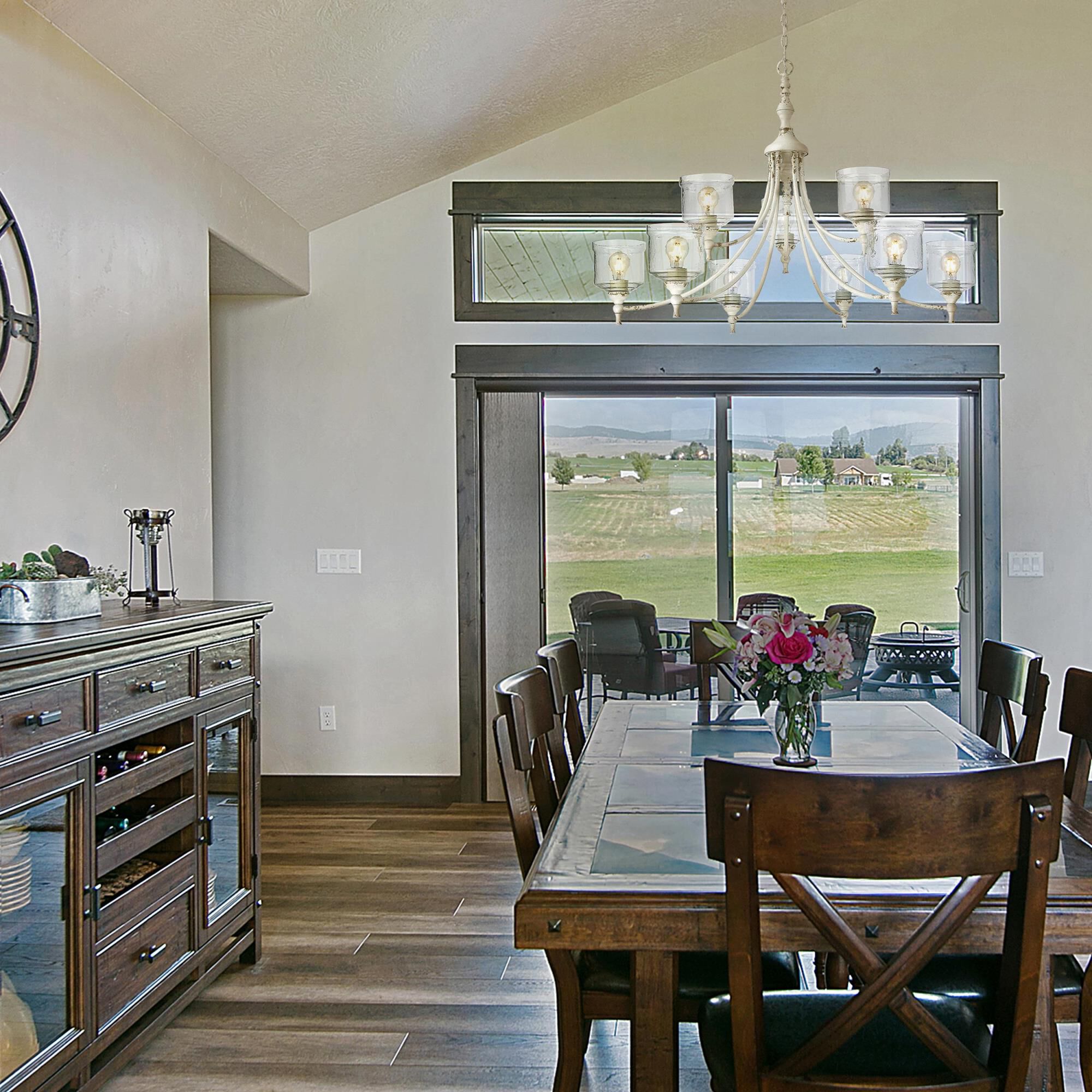 Shown in Antique Ivory finish and Hammered Water glass