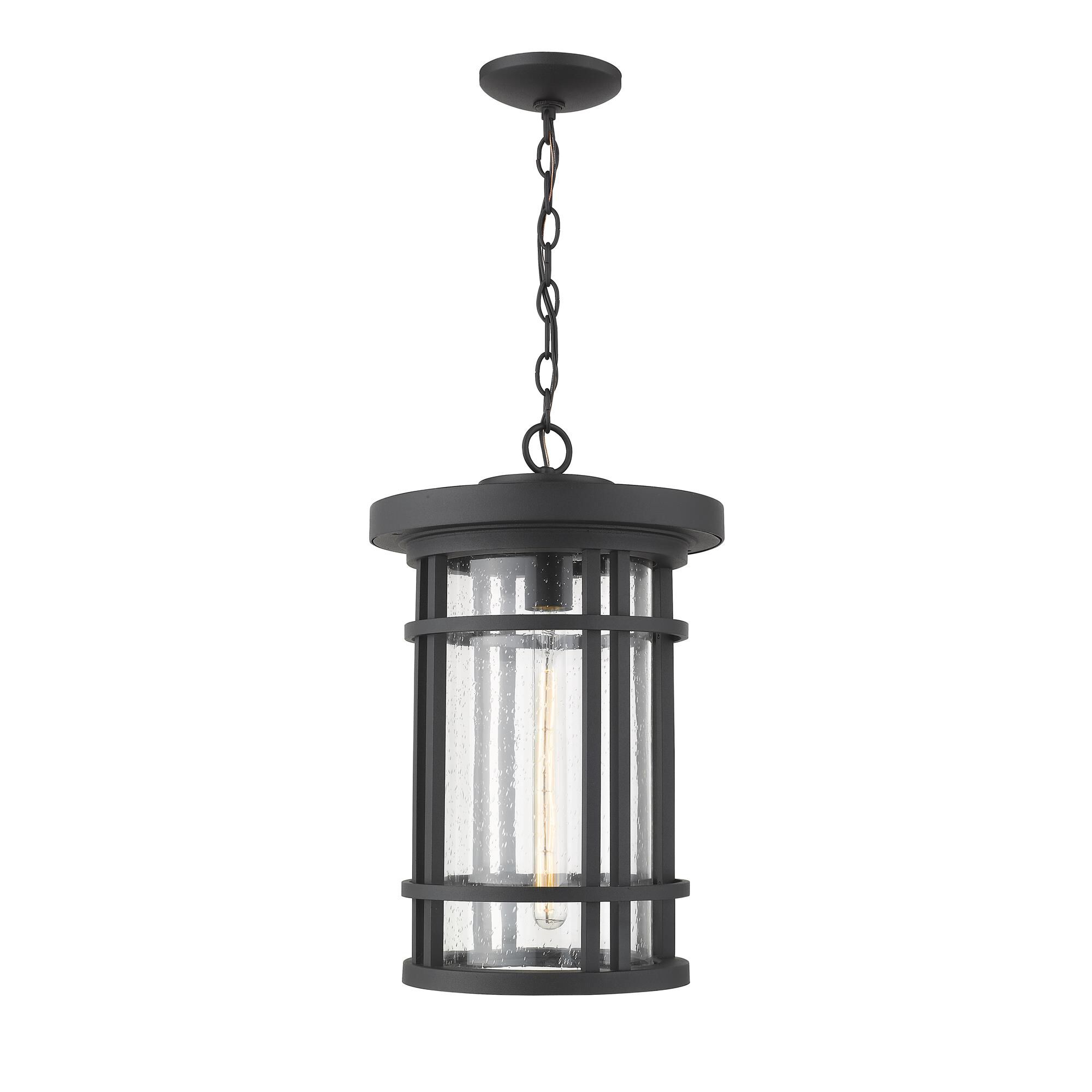 Shown in Black finish and Glass shade