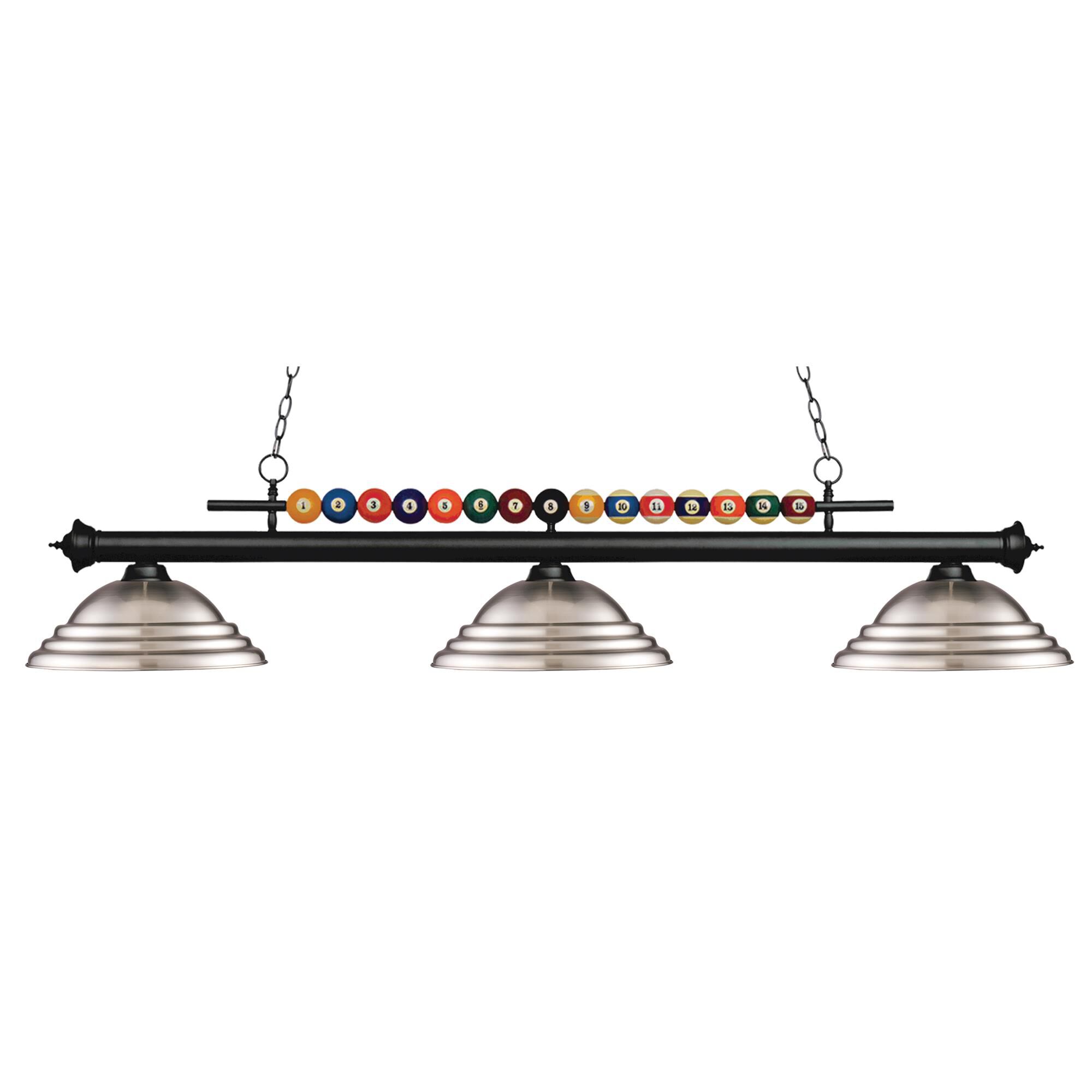 Shown in Matte Black finish and Steel glass and Steel shade