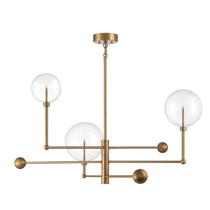 46 Inch 3 Light LED Chandelier by Meridian Lighting