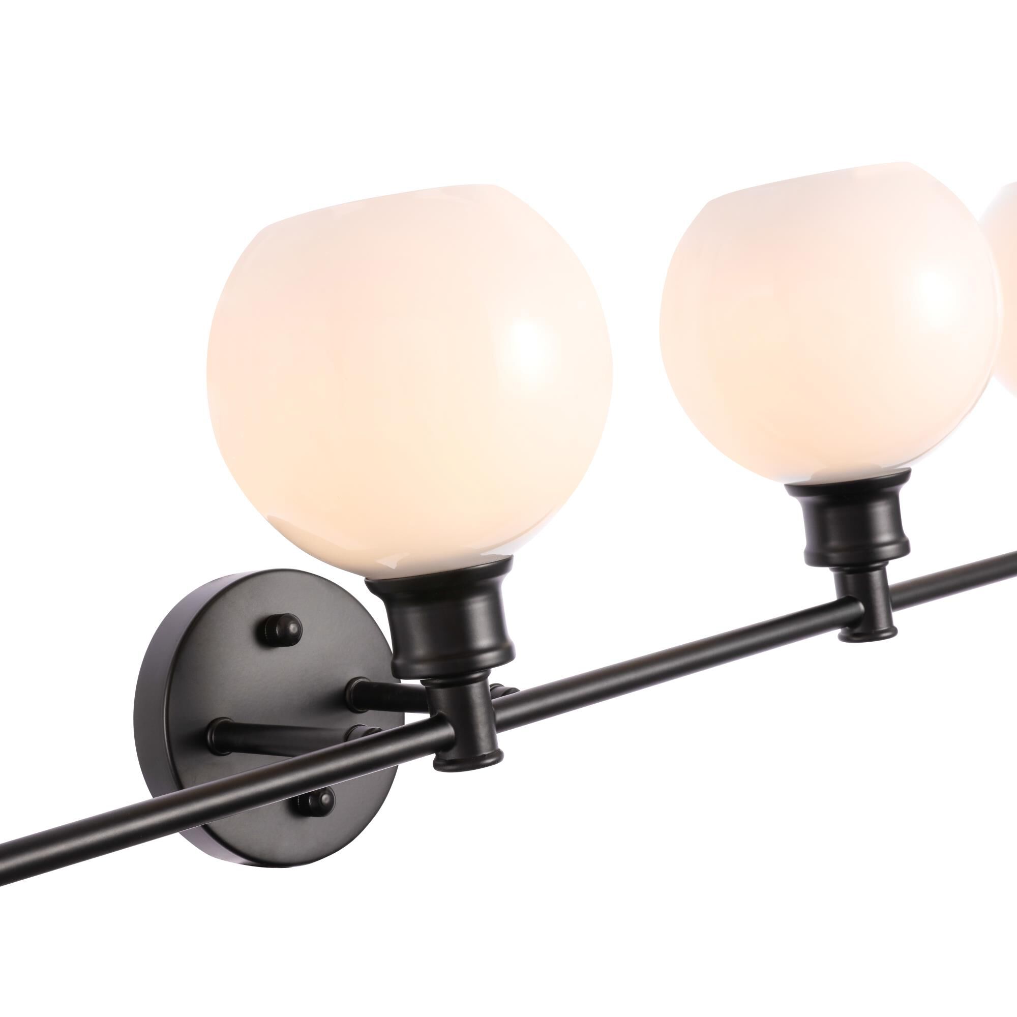 Shown in Black finish and Frosted White  glass