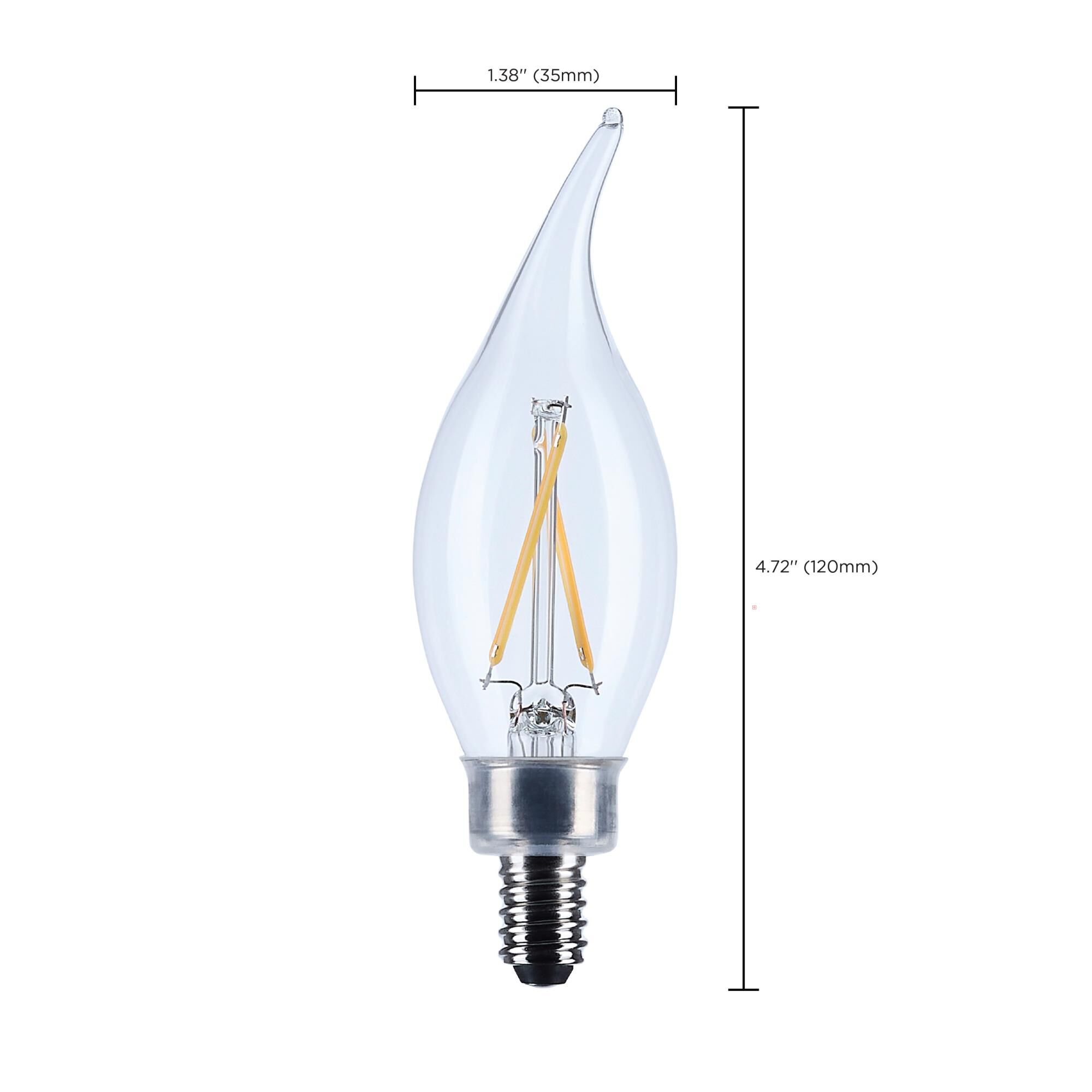 Dimmable 3 Watt 3000K CA10 LED Light Bulb by Satco
