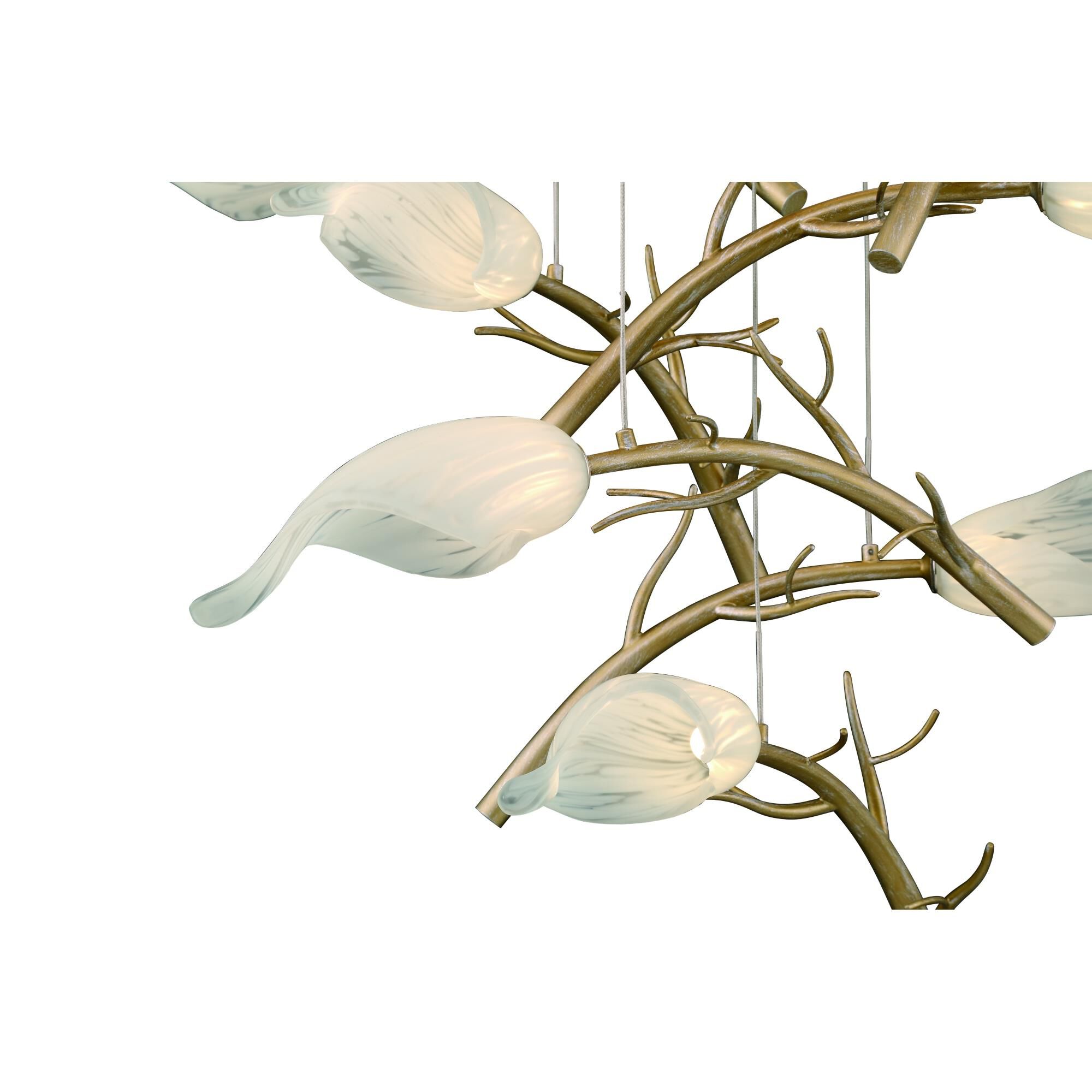 Shown in Gold finish and White  glass