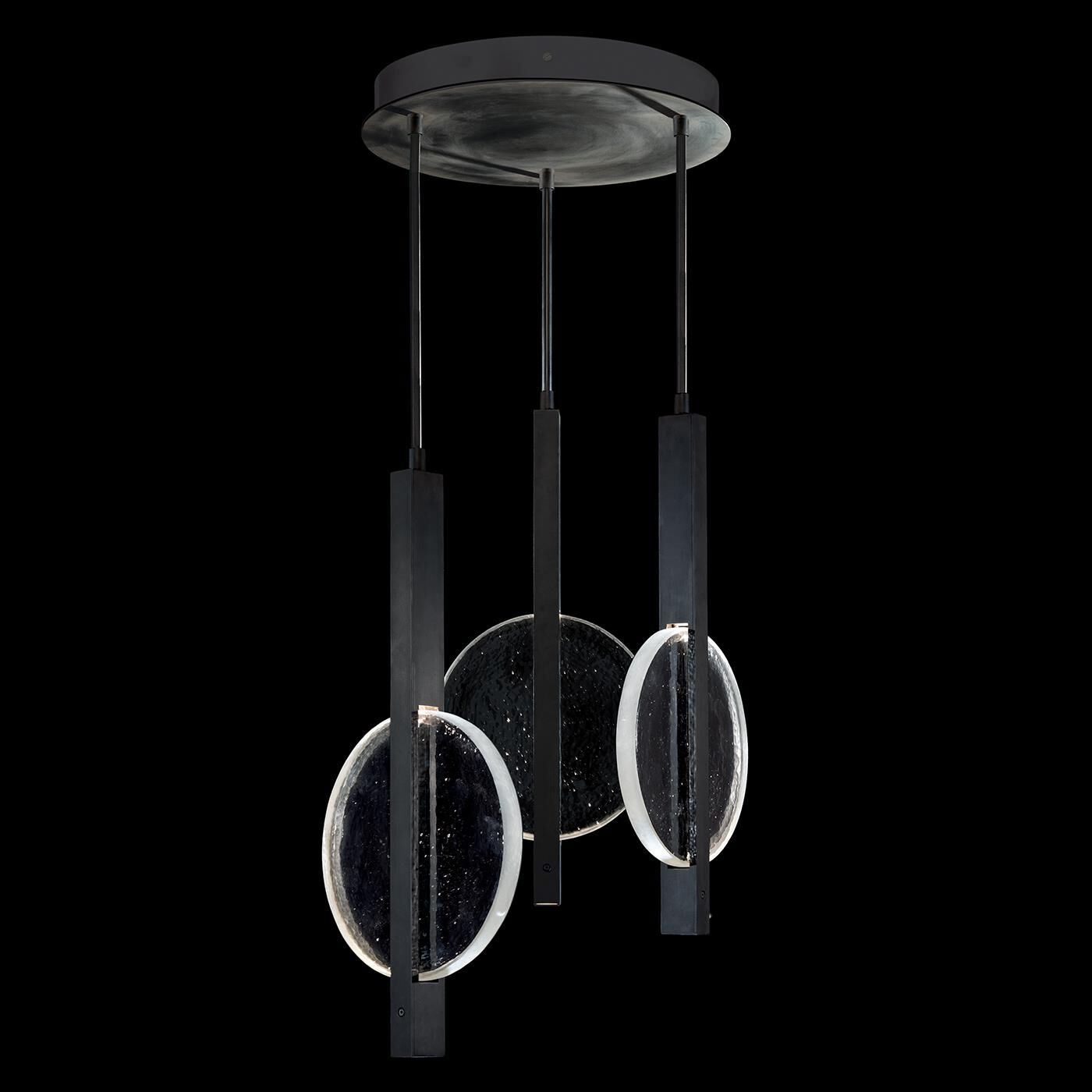 Shown in Black finish and False crystal and True glass and False shade