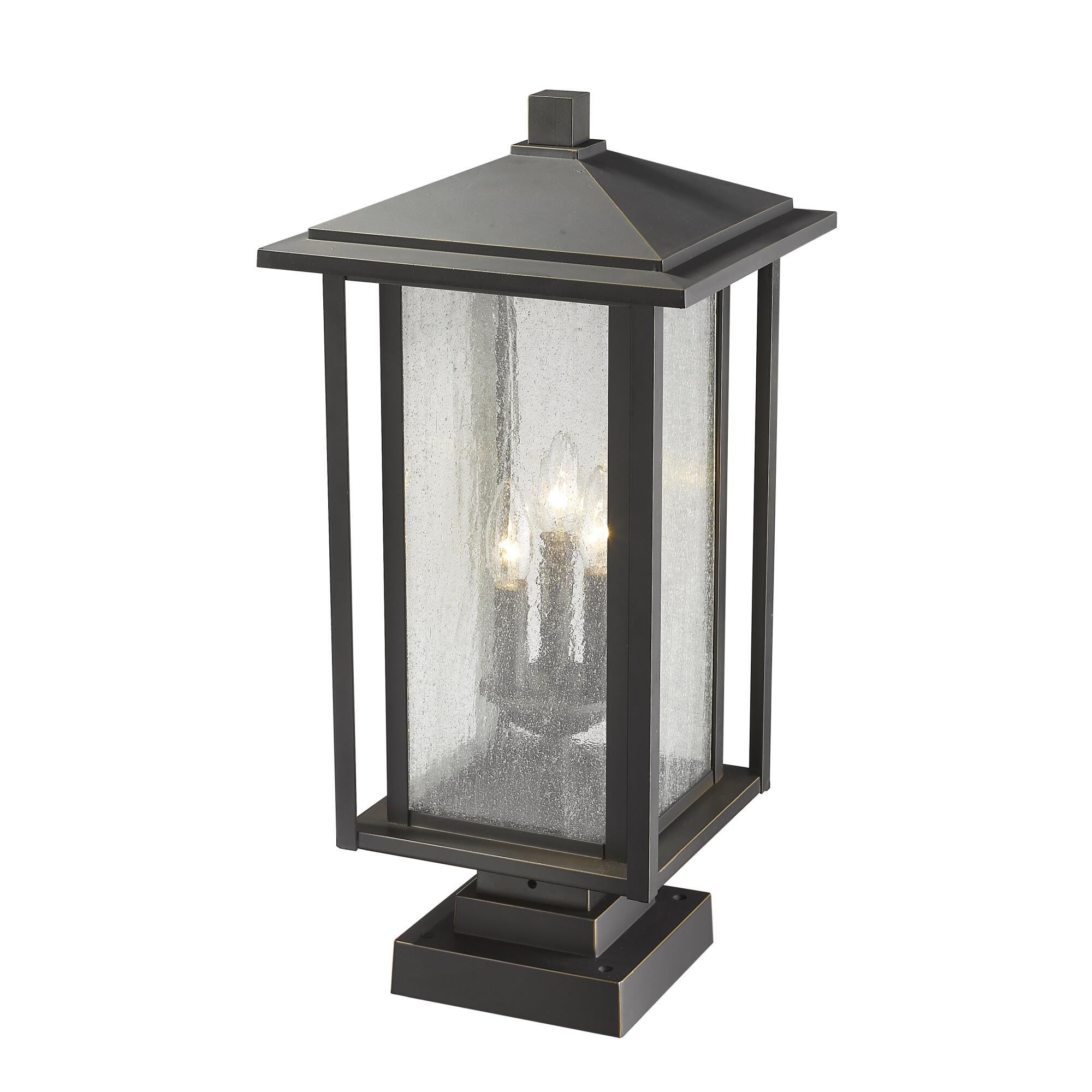 Aspen 23 Inch Tall 3 Light Outdoor Pier Lamp by Z-Lite