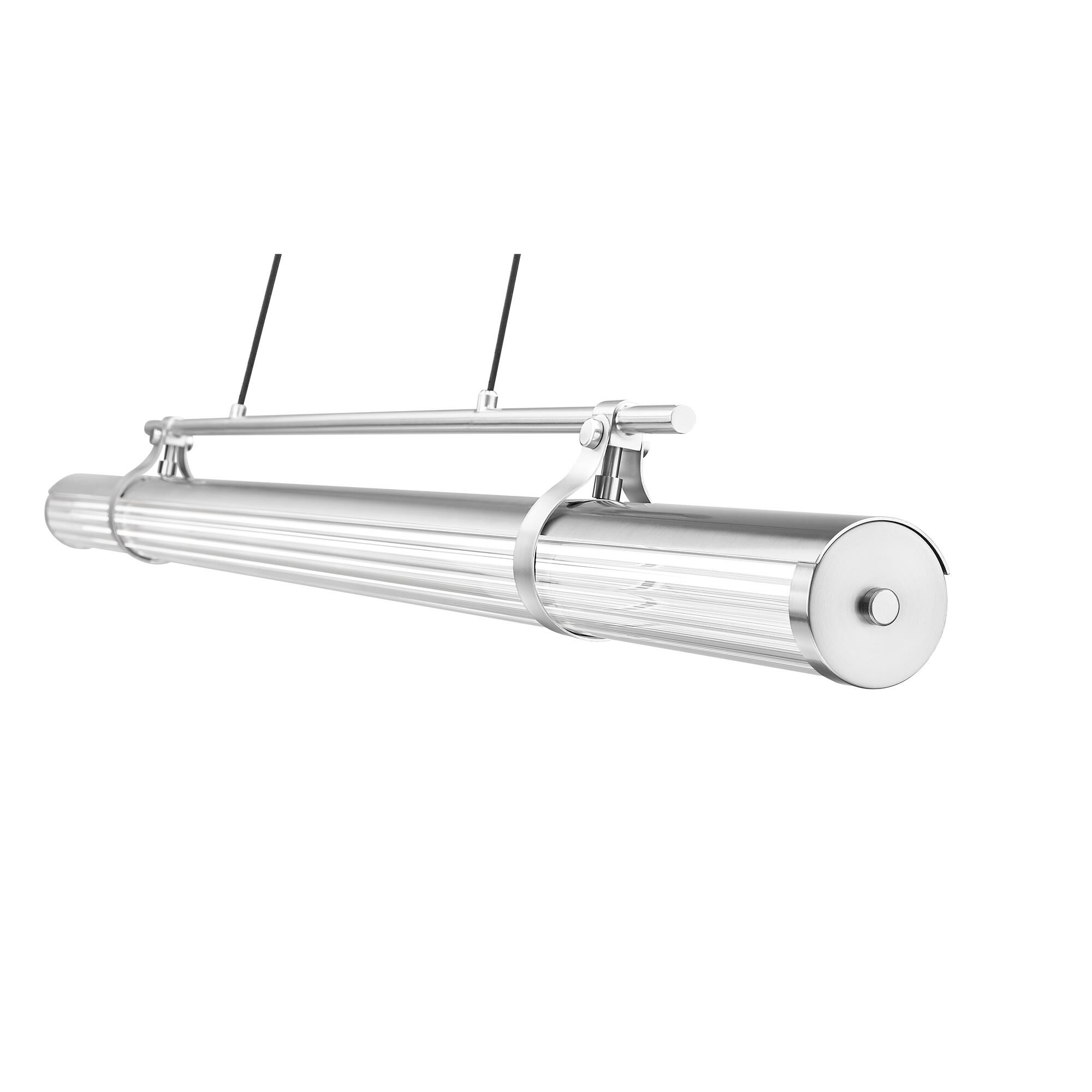 Shown in Brushed Nickel finish and Clear glass