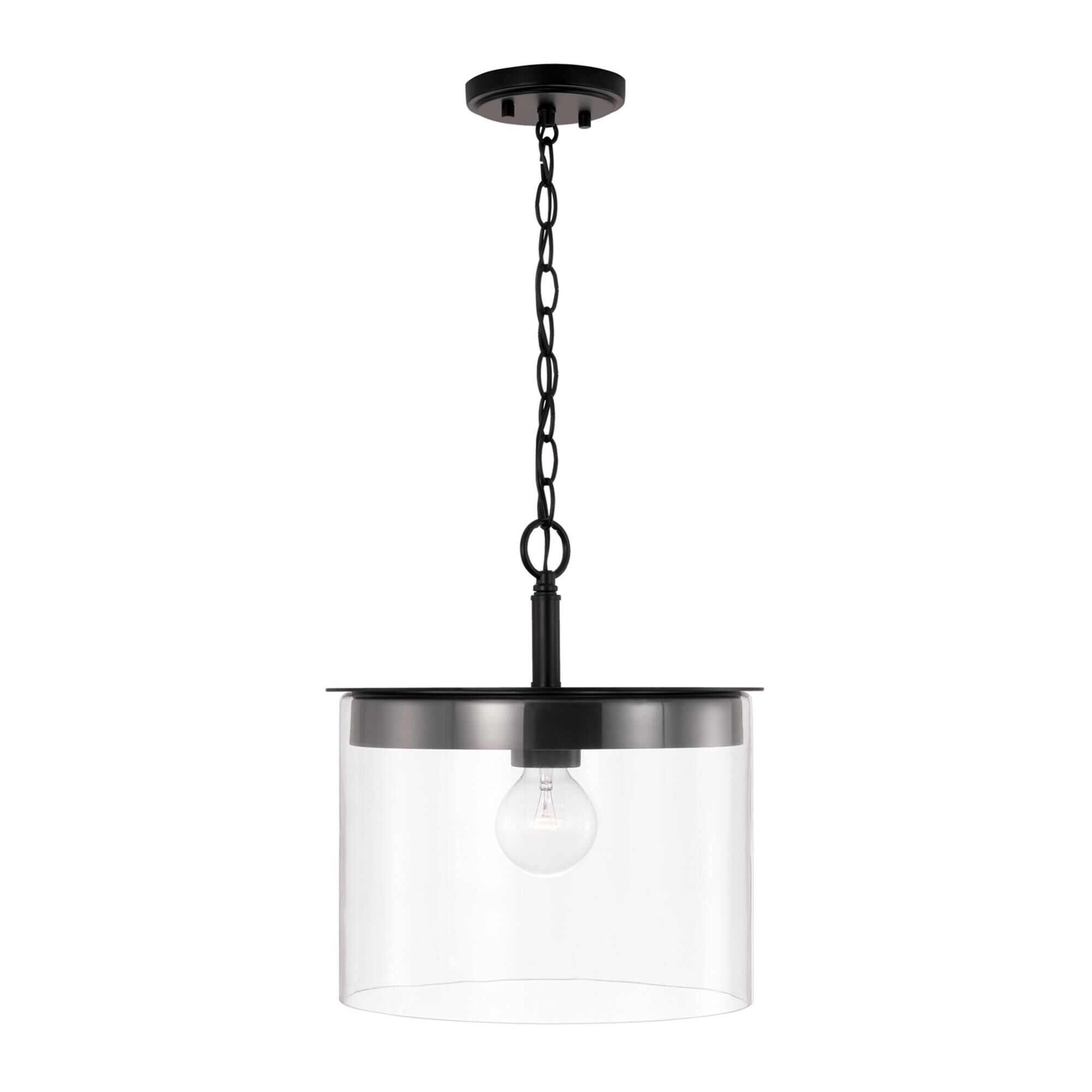 Shown in Matte Black finish and Clear glass