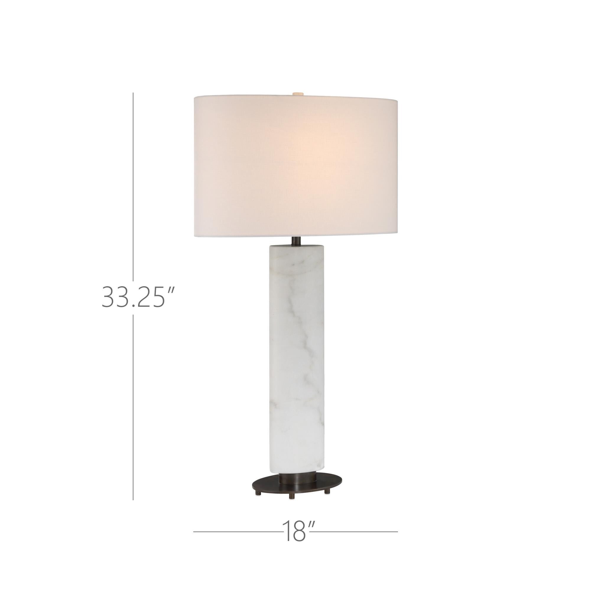 Shown in White and Bronze finish and White Linen shade