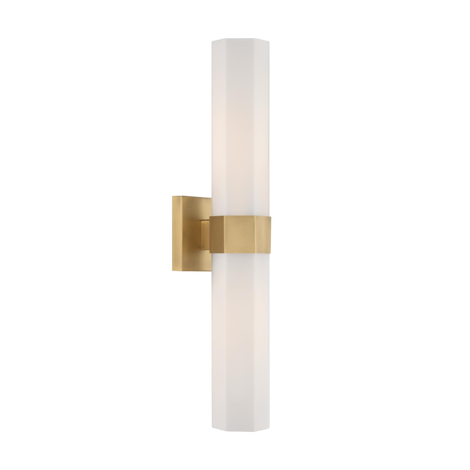 Shown in Legacy Brass finish and Etched Opal glass
