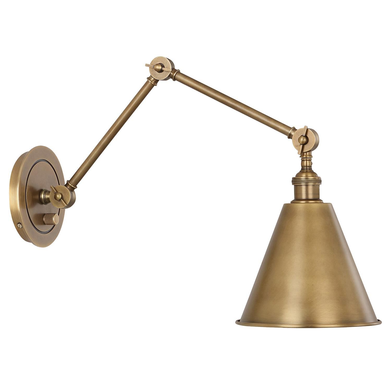 Shown in Warm Brass  finish and Metal shade