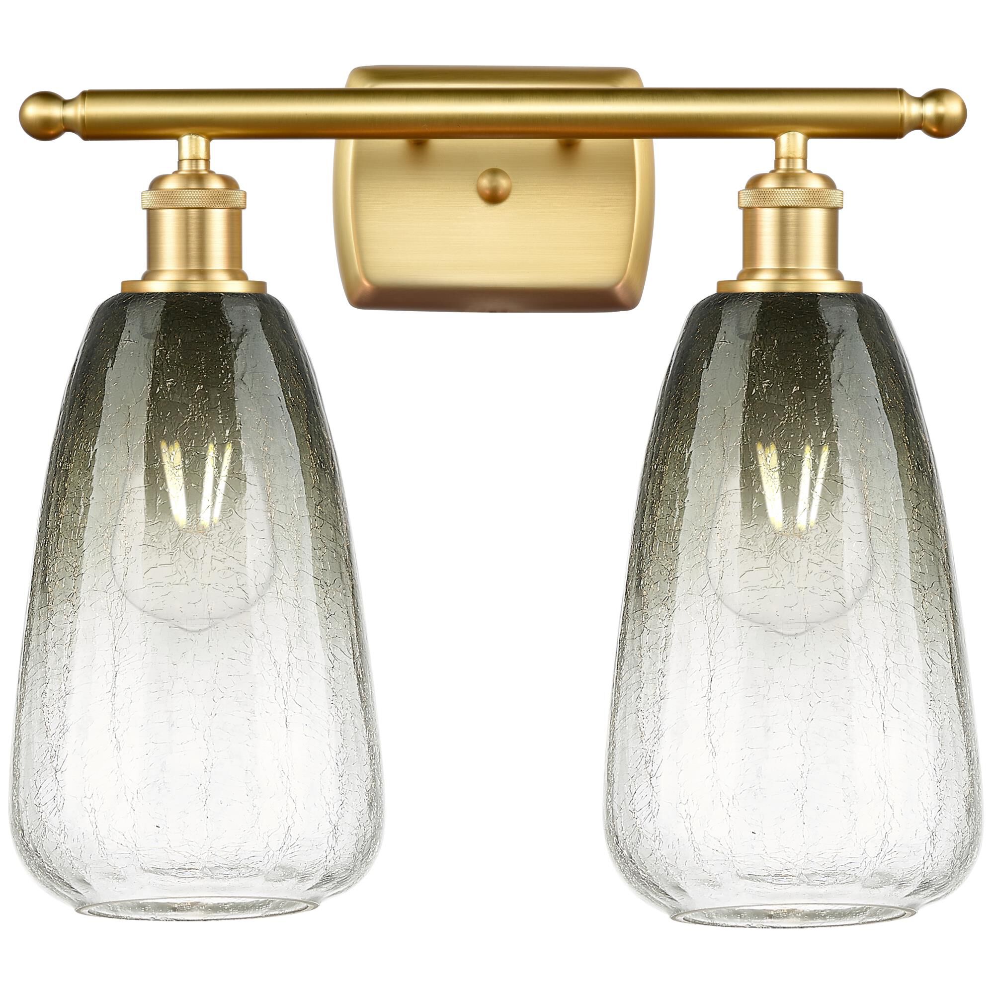 Shown in Satin Gold finish and Slate glass