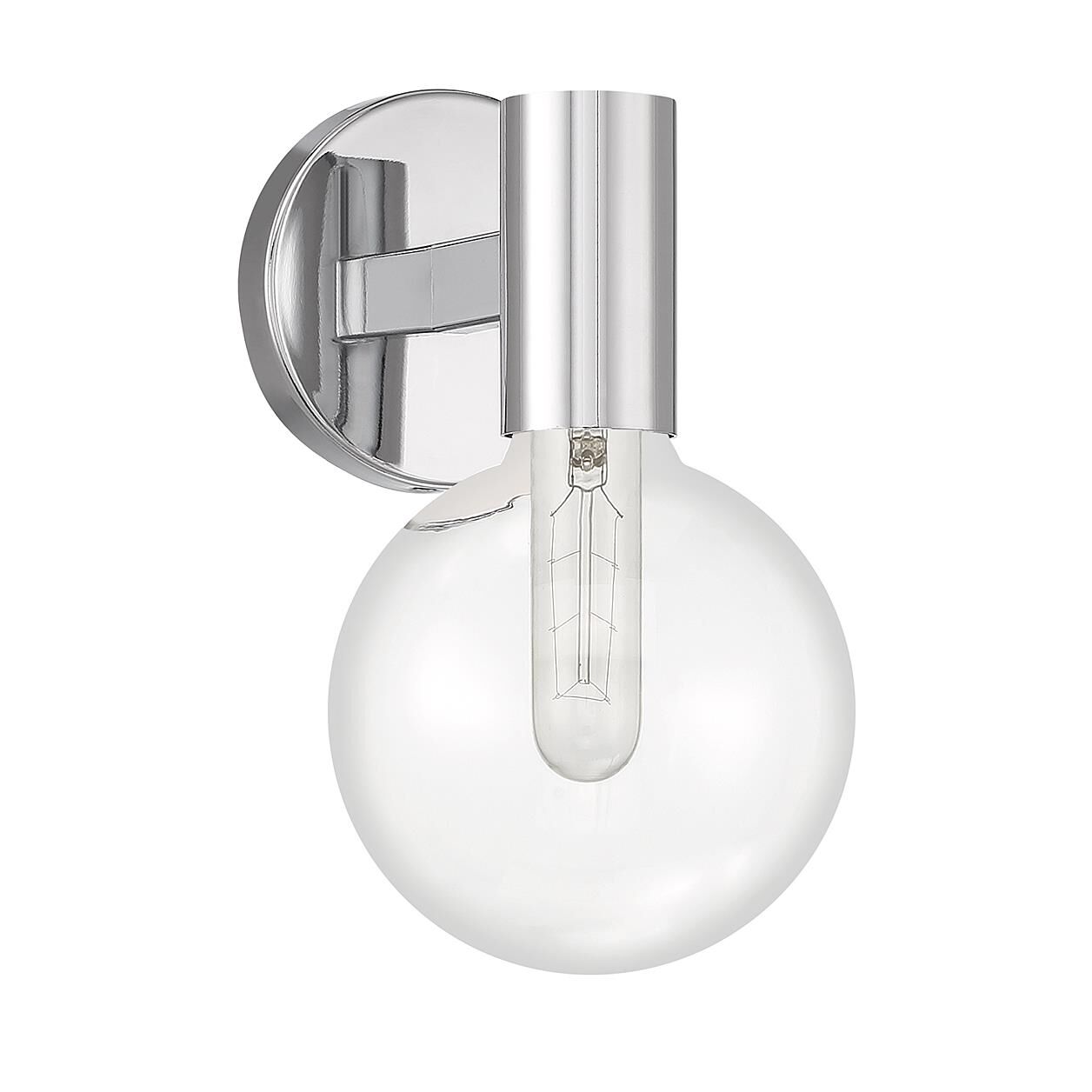 Shown in Chrome finish and Clear glass