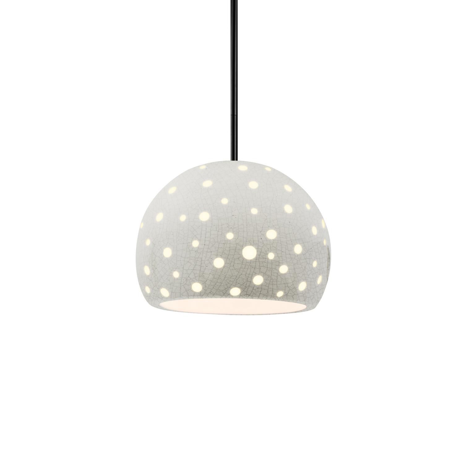 Shown in Matte Black finish and White Crackle shade