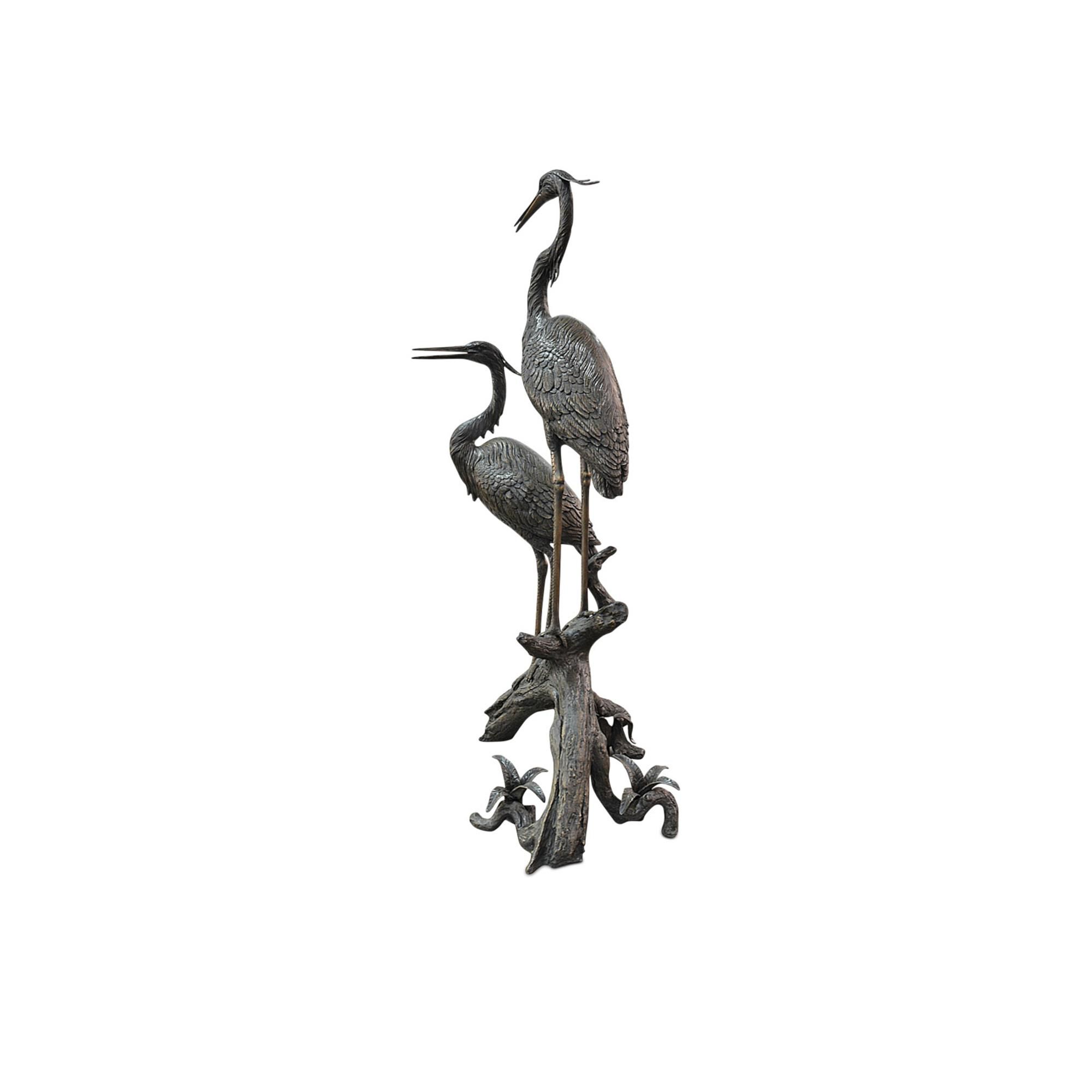 Herons on Branch Sculpture,