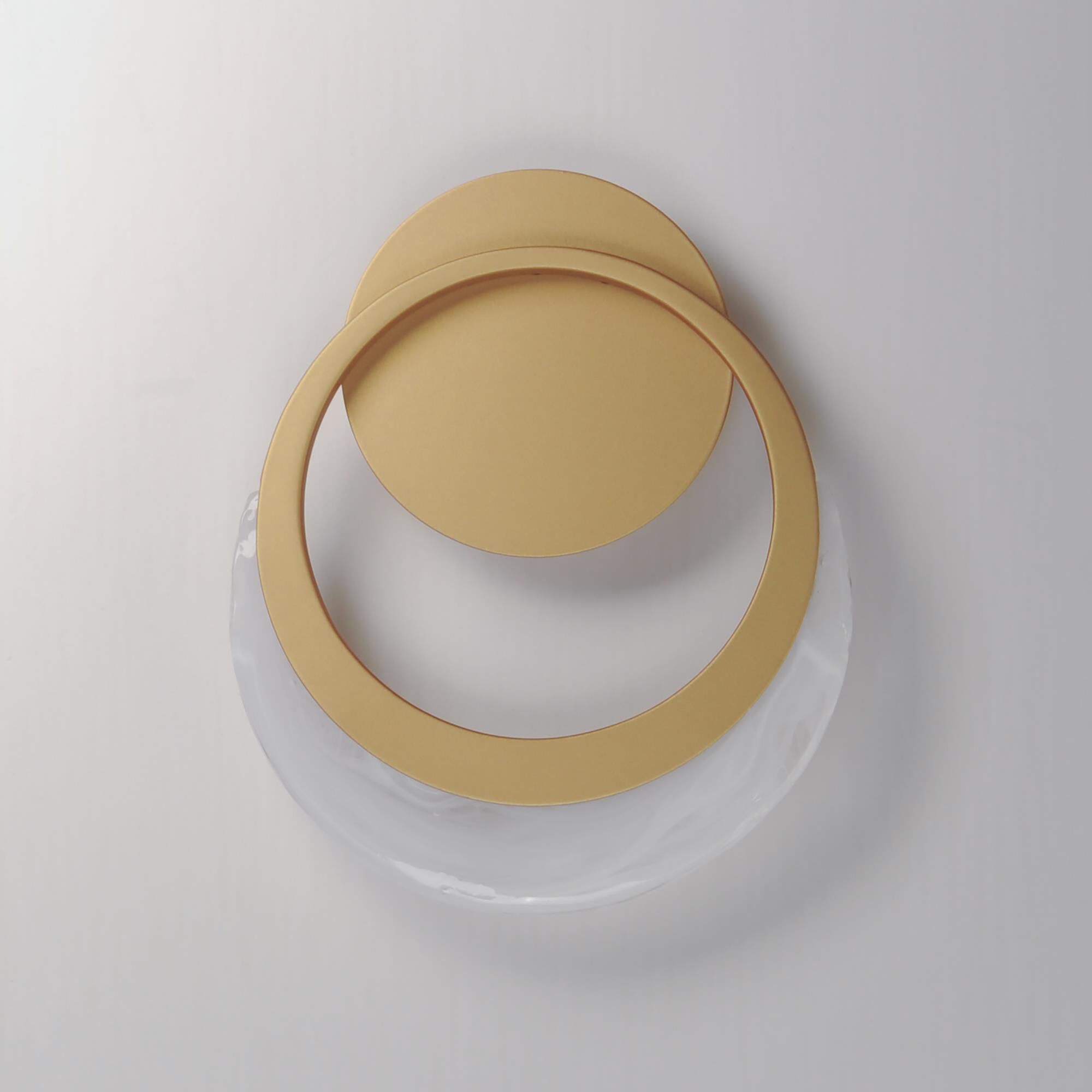 Shown in Gold finish and White Spiral glass