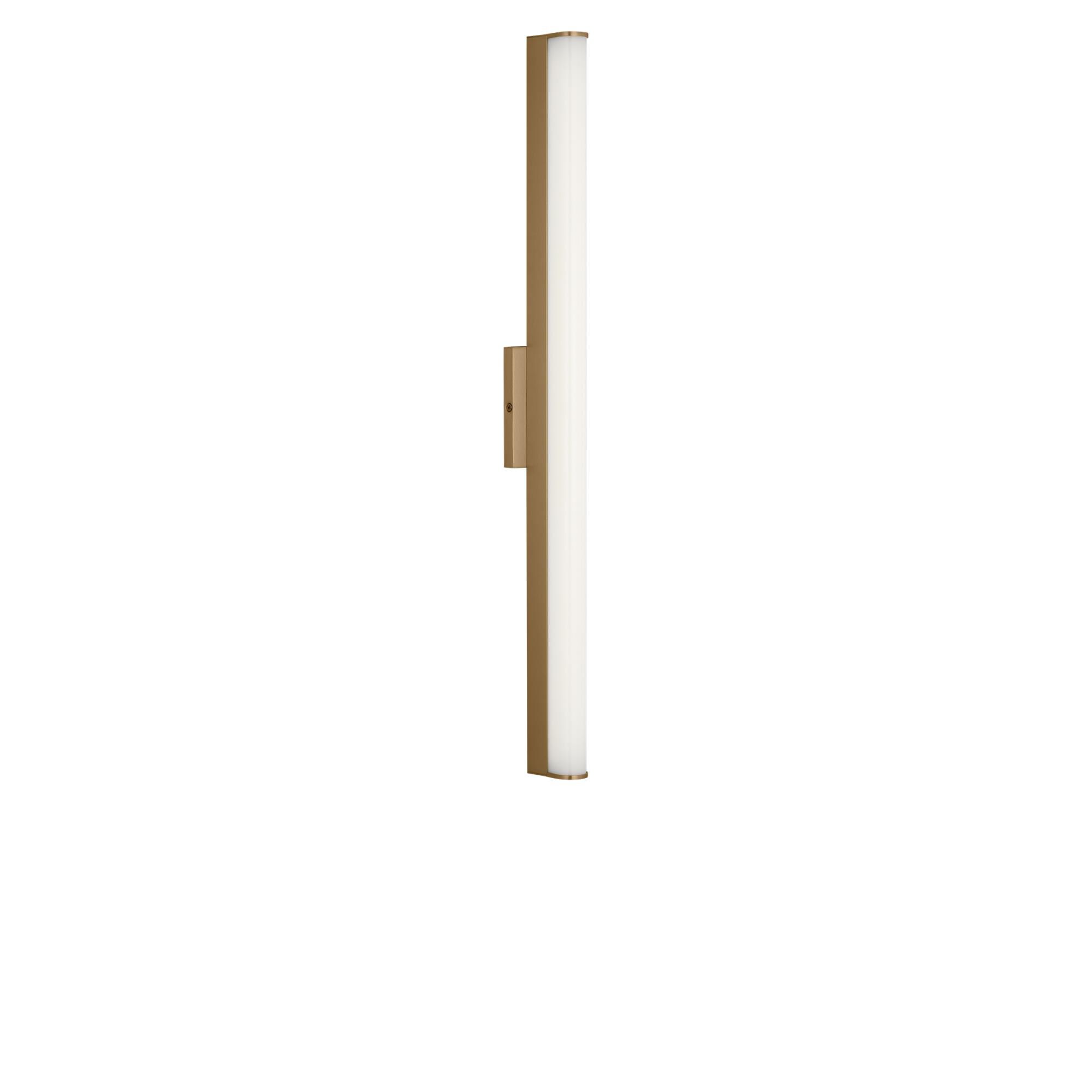 Shown in Satin Brass finish and Polycarbonate shade