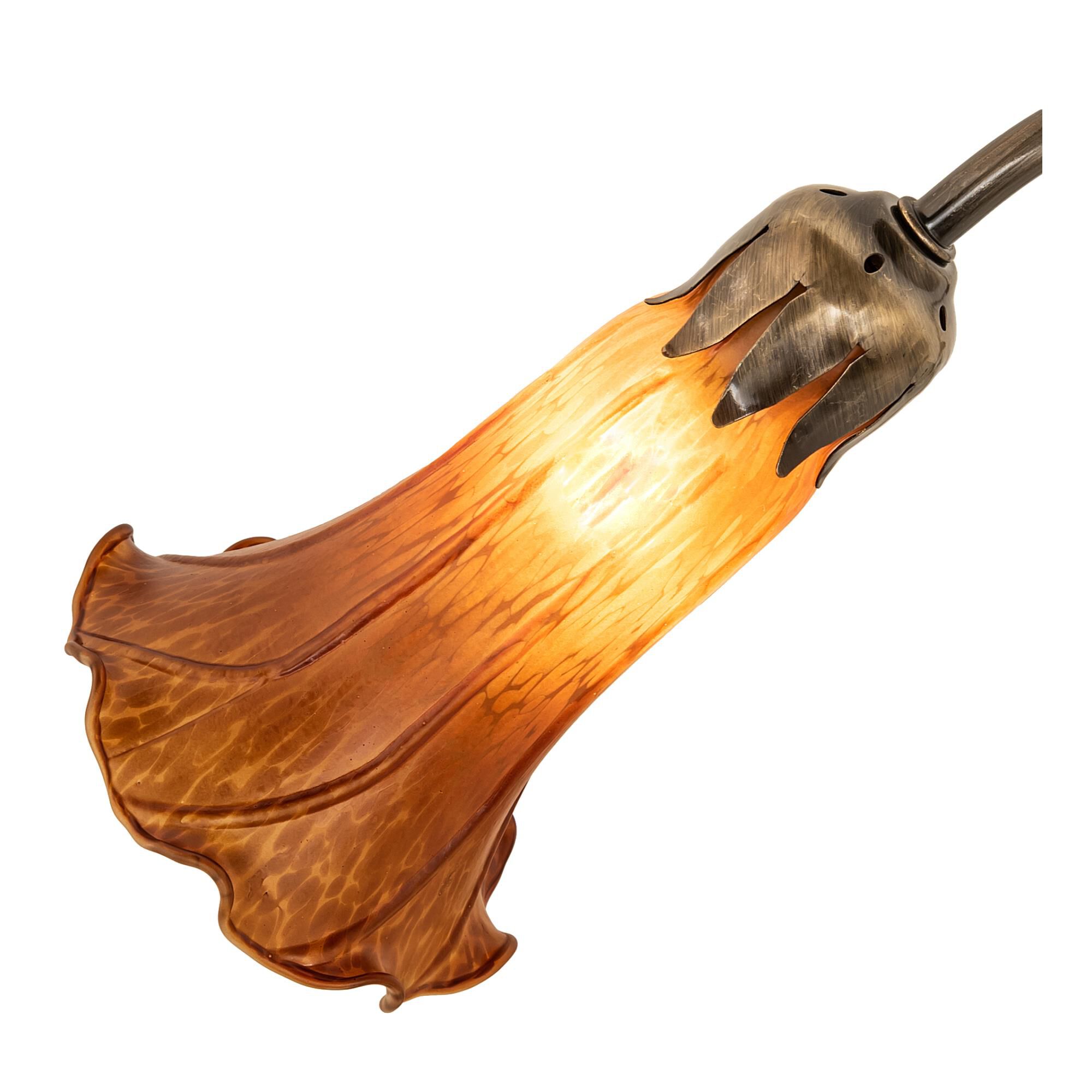 Shown in Antique Brass finish and Amber /Acrylic glass