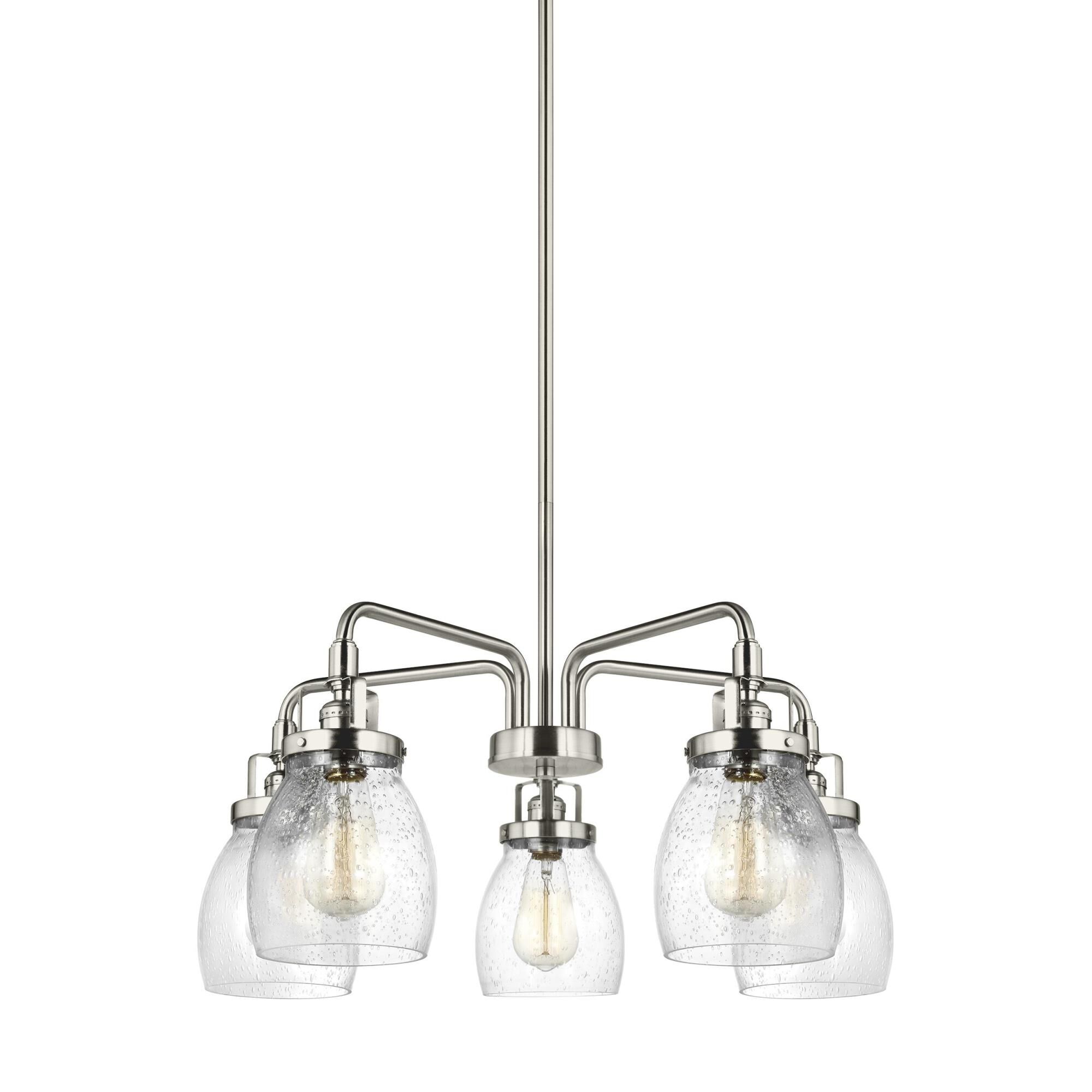 Shown in Brushed Nickel finish and Clear Seeded  Shades glass and Clear Seeded Glass s shade