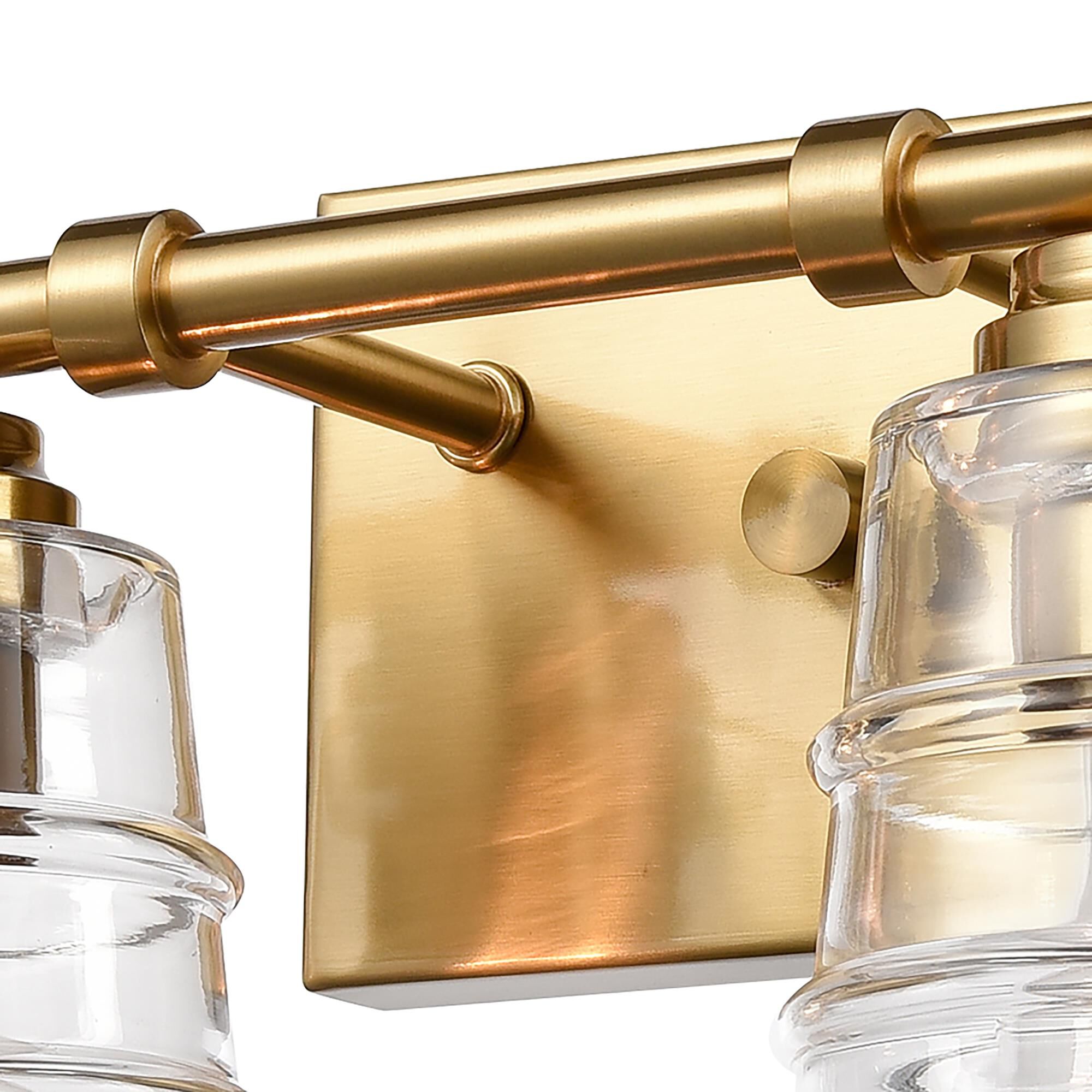 Shown in Gold finish and Clear glass