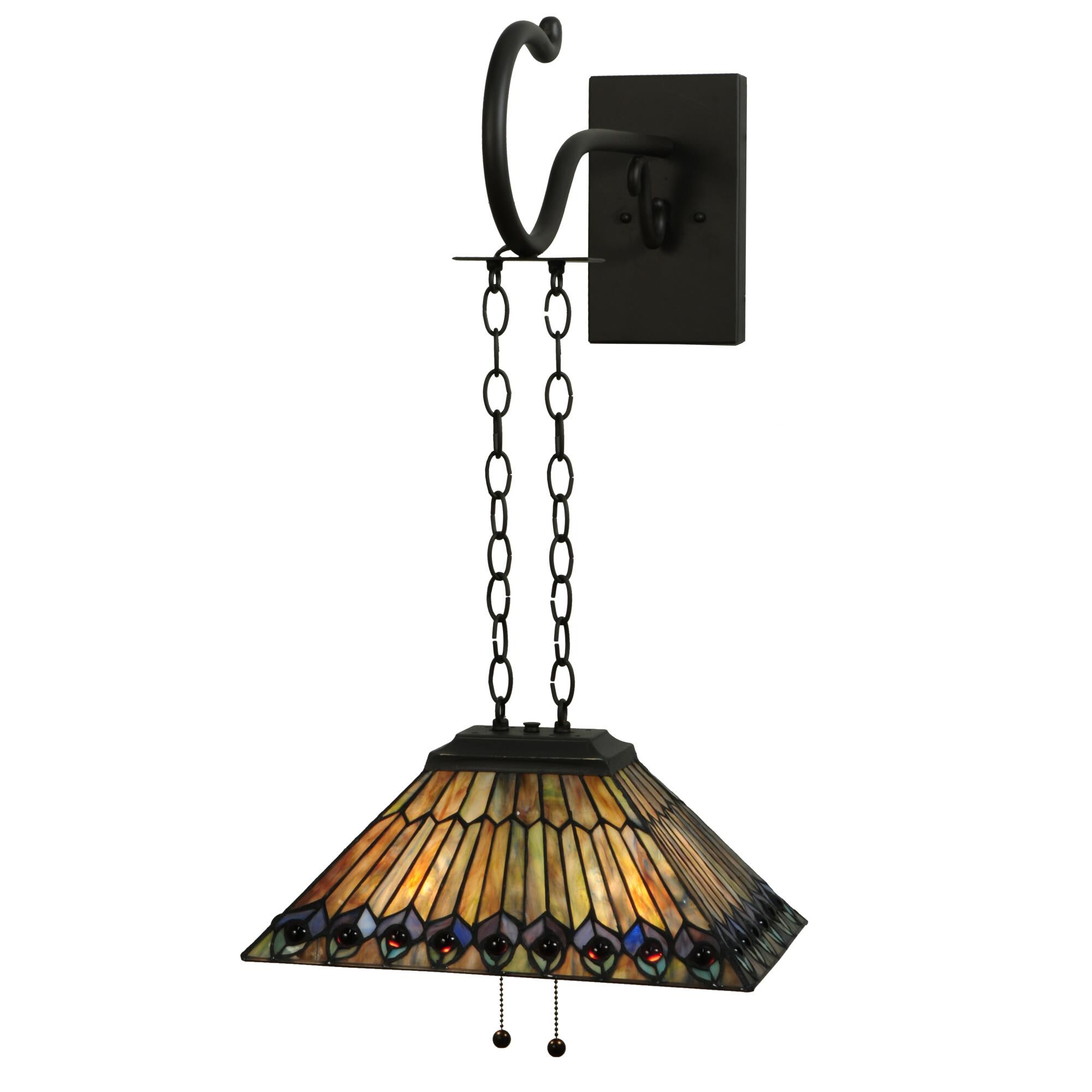 Tiffany Jeweled Peacock 63 Inch Wall Sconce by Meyda Lighting