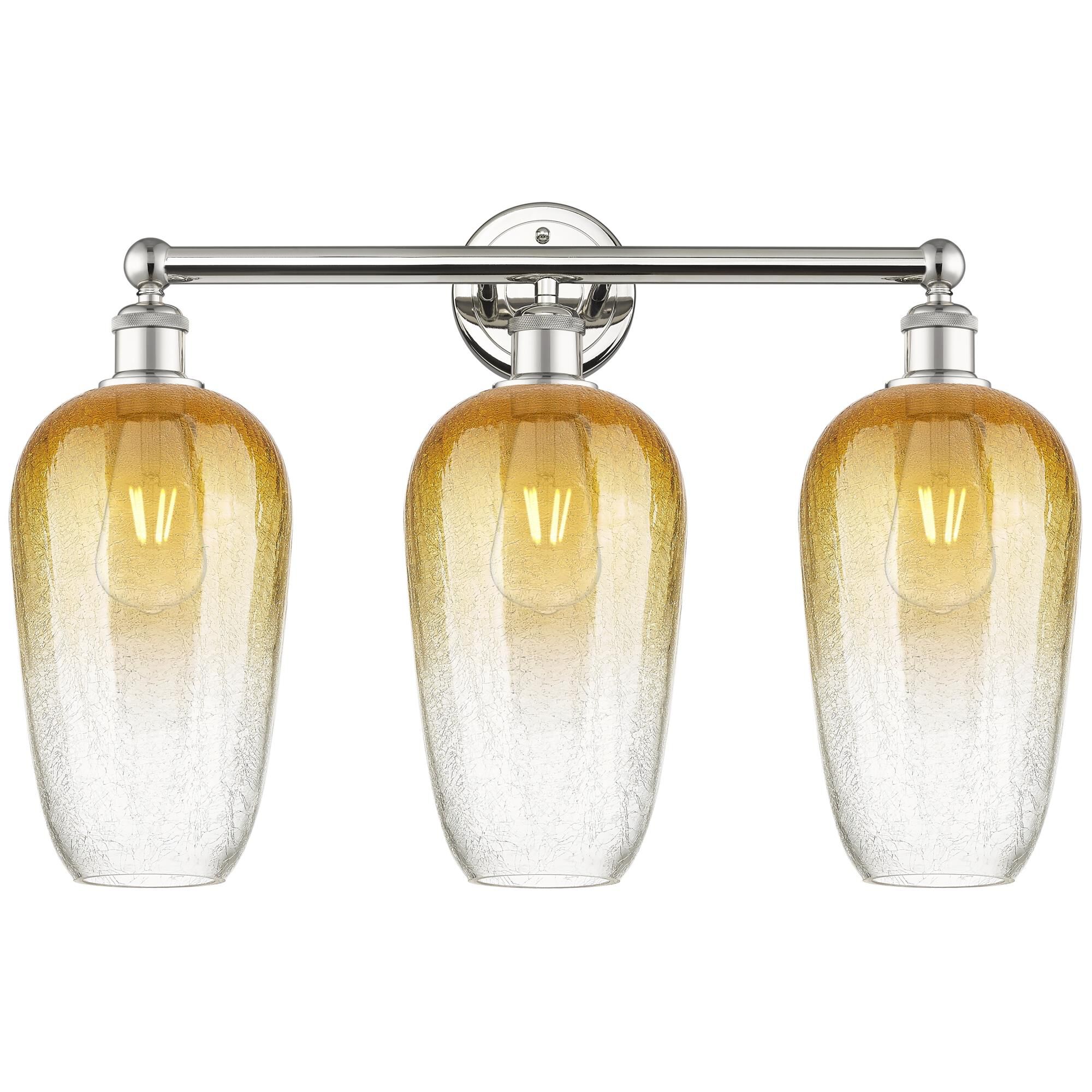 Shown in Polished Nickel finish and Amber glass