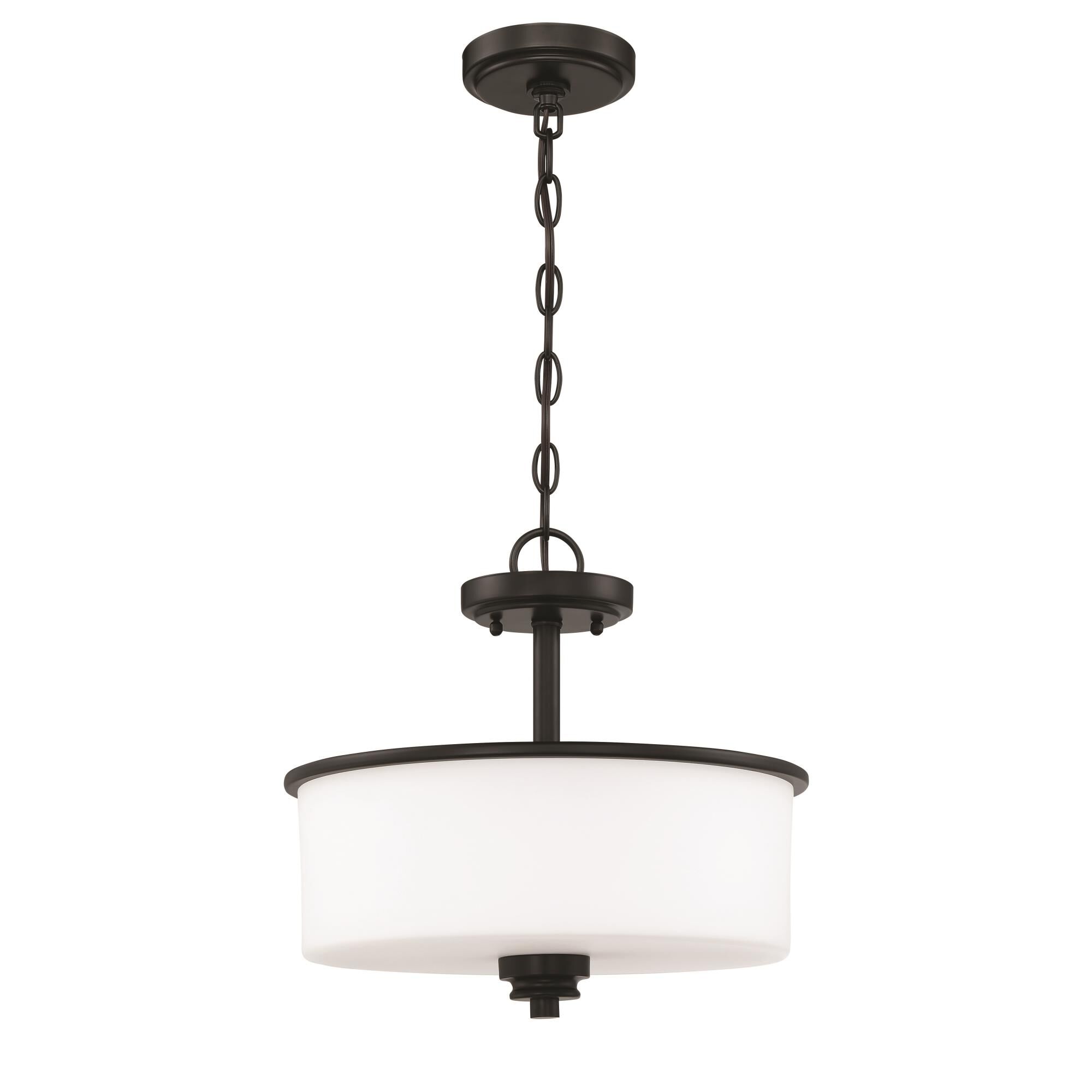 Shown in Flat Black finish and White Frosted glass and Glass shade