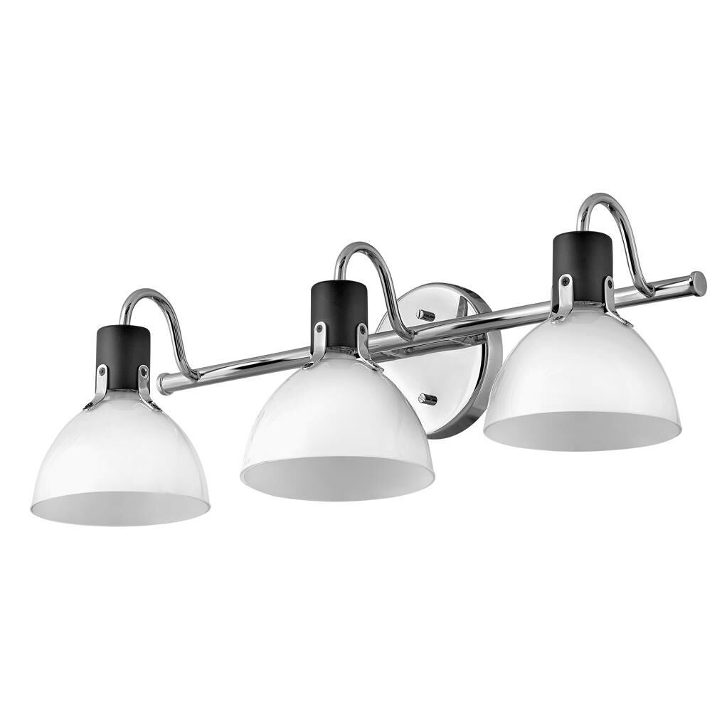 Shown in Chrome with Black Accents finish and Cased Opal glass