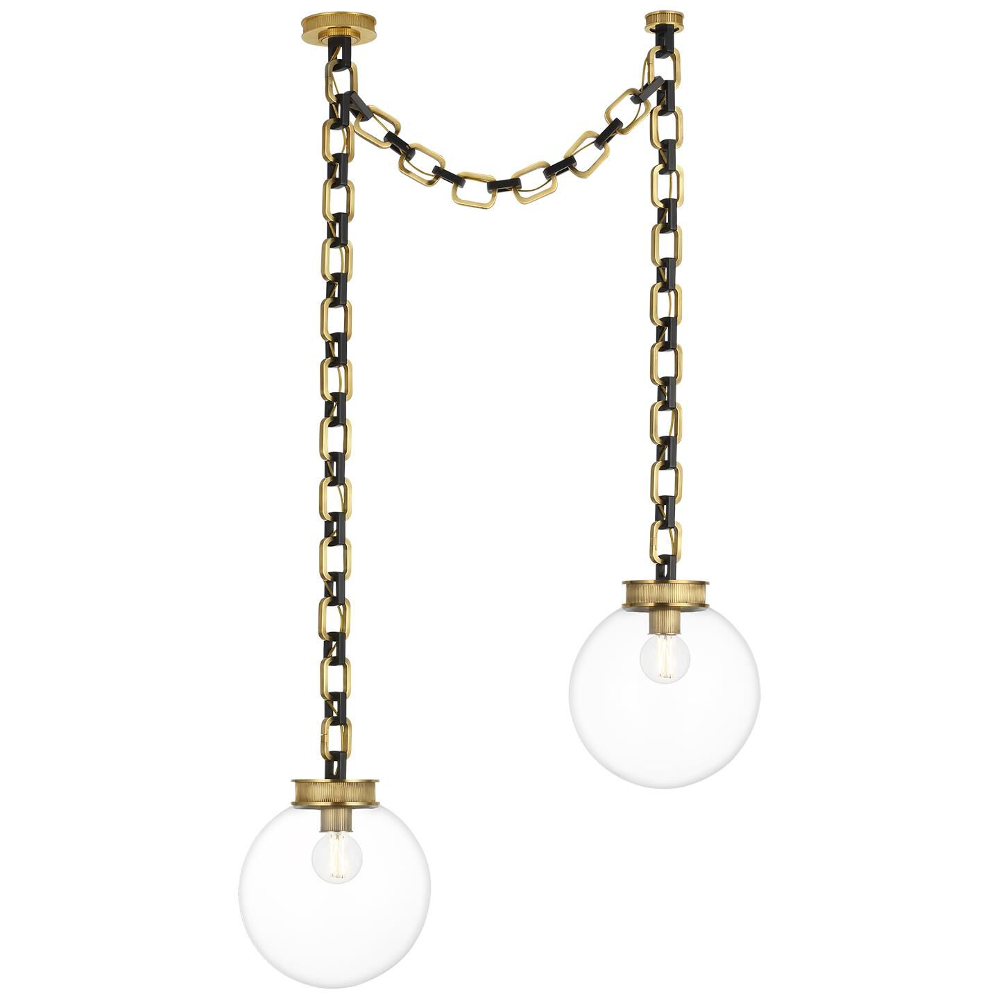Shown in Soft Brass and Bronze finish and Clear glass