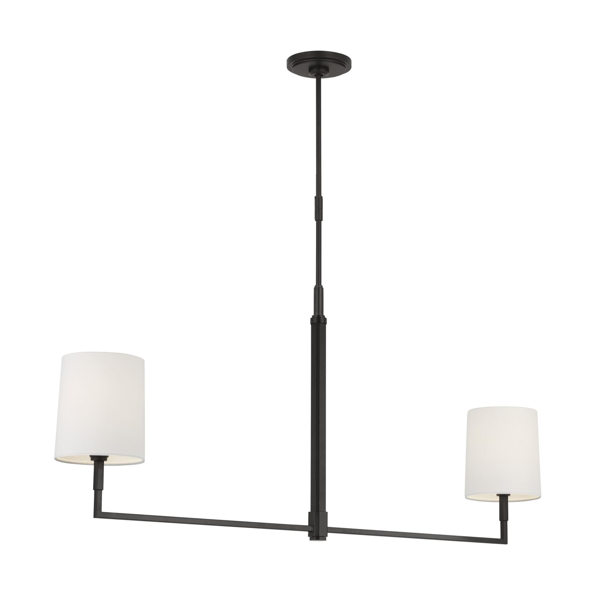 Shown in Aged Iron finish and White Linen shade