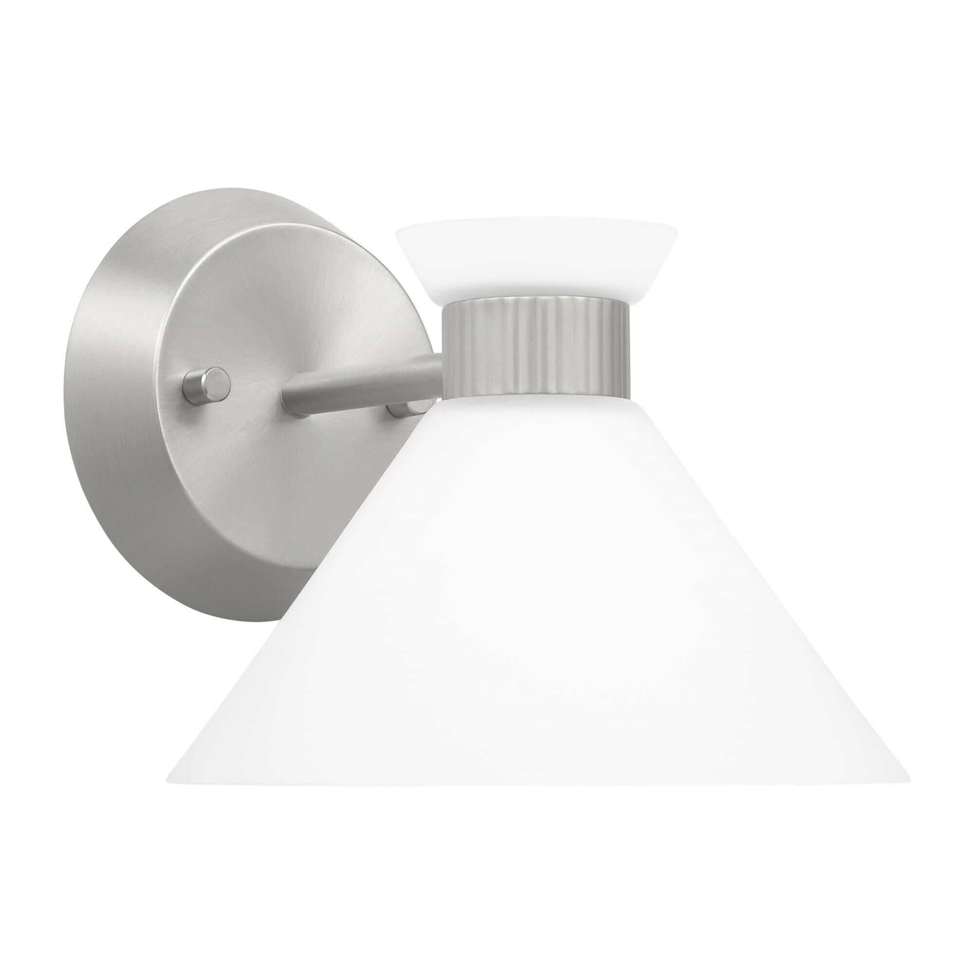 Shown in Brushed Steel finish and Etched White glass