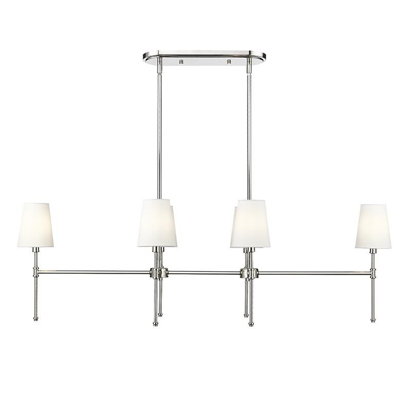 Shown in Polished Nickel finish and White shade