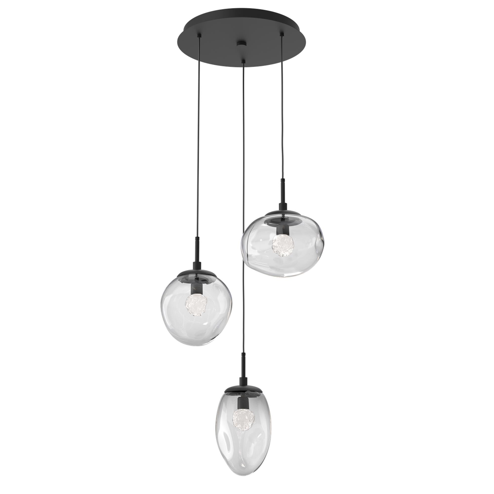 Shown in Matte Black finish and Floret Inner Clear Outer glass