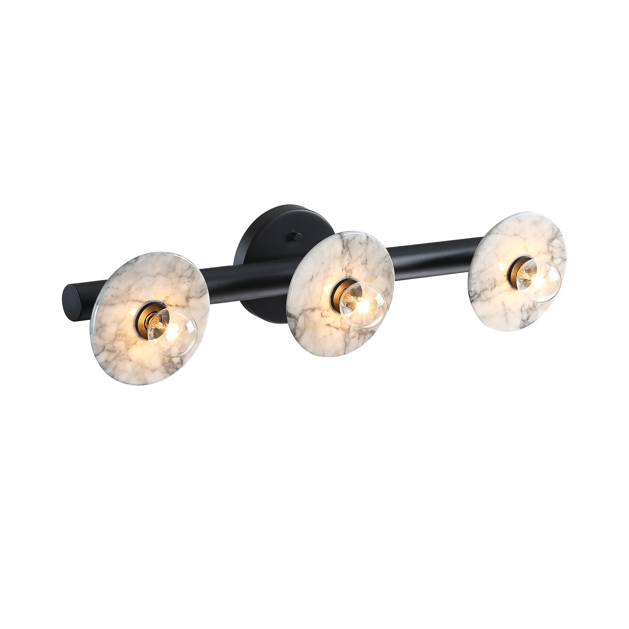 Shown in Matte Black finish and Natural Marble shade