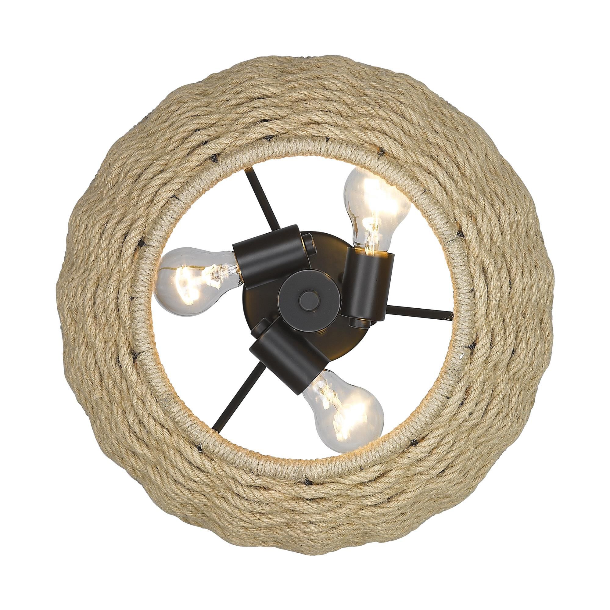 Hathaway 16 Inch 3 Light Semi Flush Mount by Golden Lighting