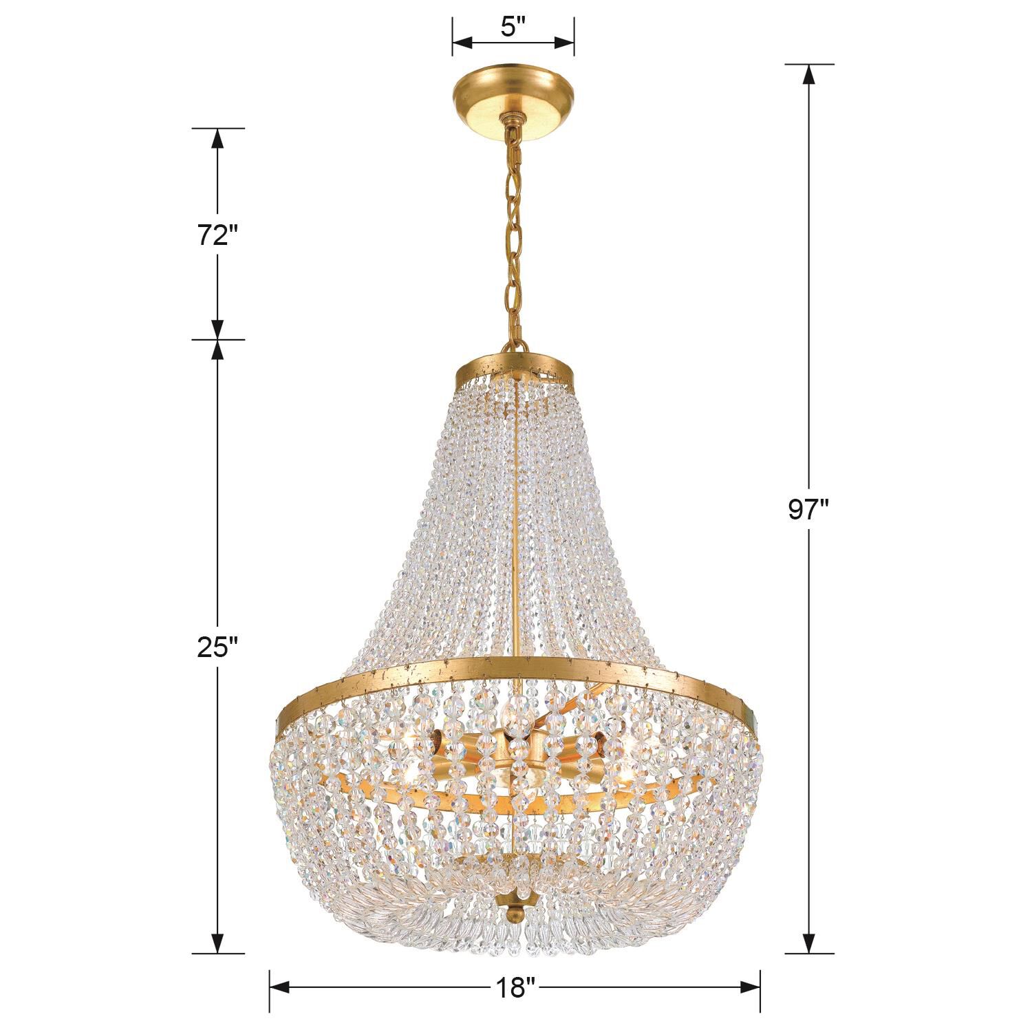 Rylee 18 Inch 6 Light Mini Chandelier by Crystorama