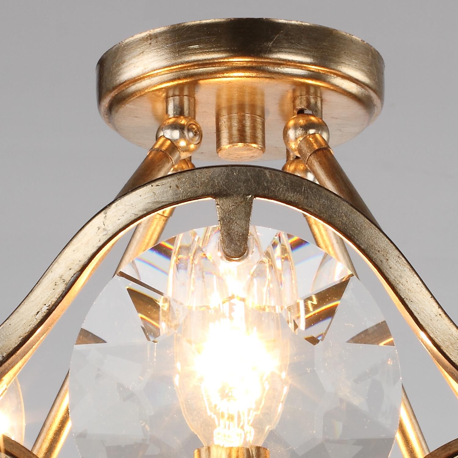 Quincy 16 Inch 4 Light Semi Flush Mount by Crystorama